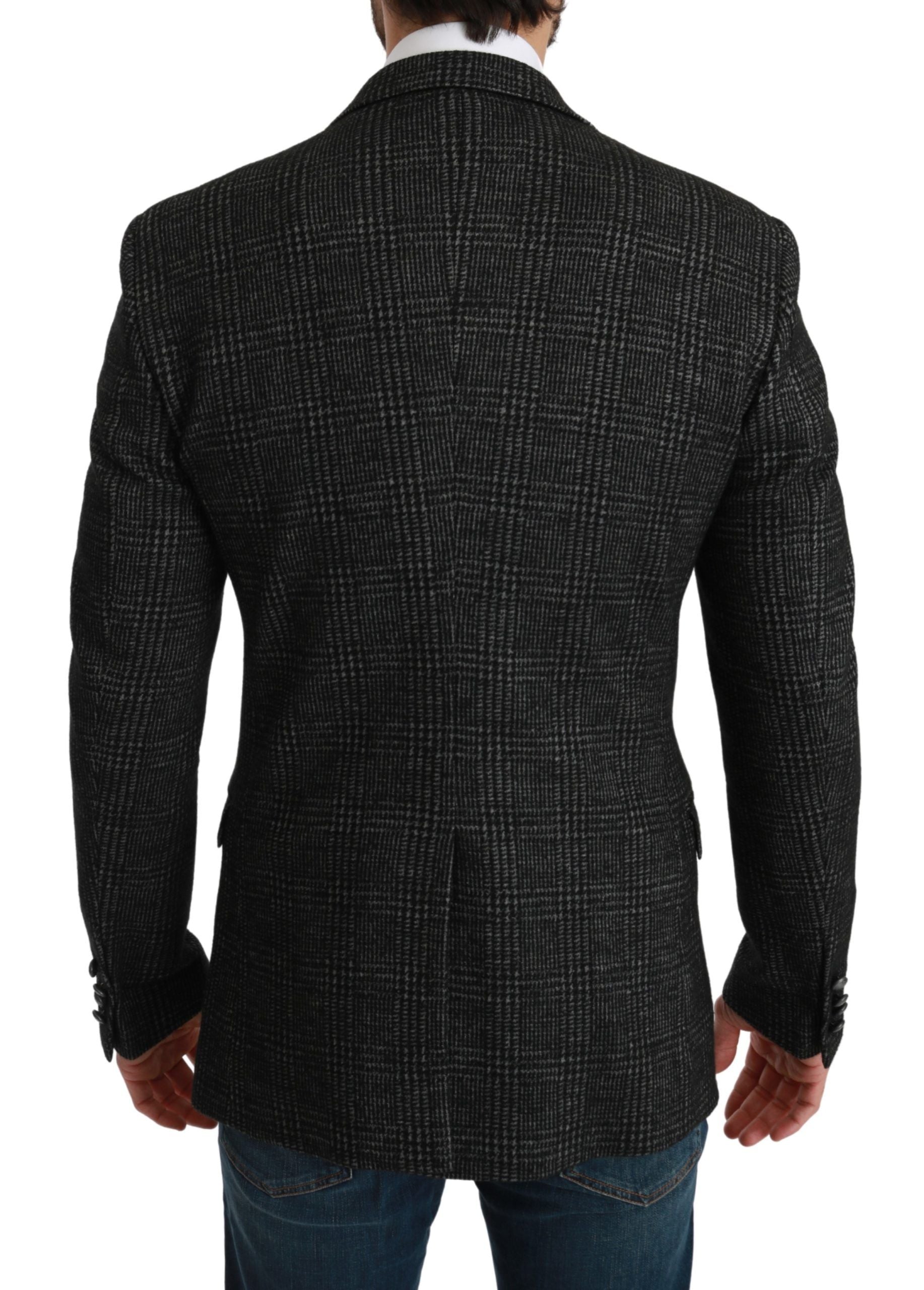Grijs geruit slim fit jasje blazer