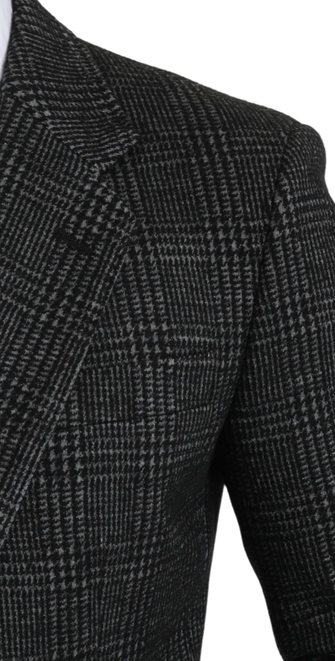 Grijs geruit slim fit jasje blazer