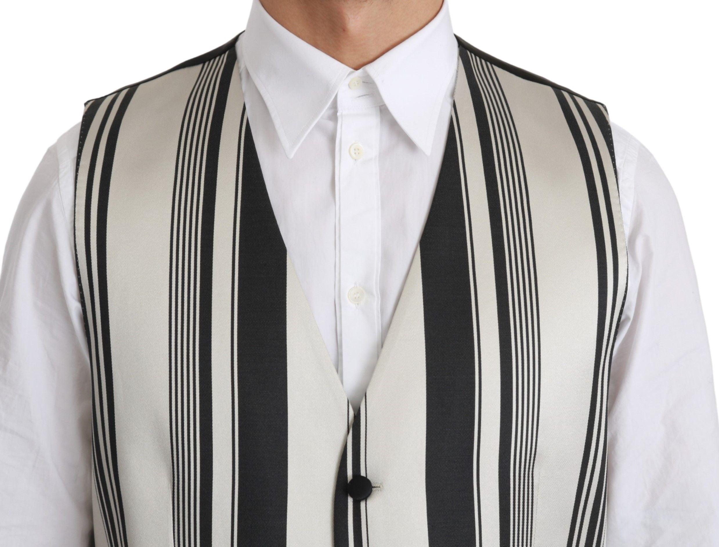 Wit zwart gestreept vest formeel vest
