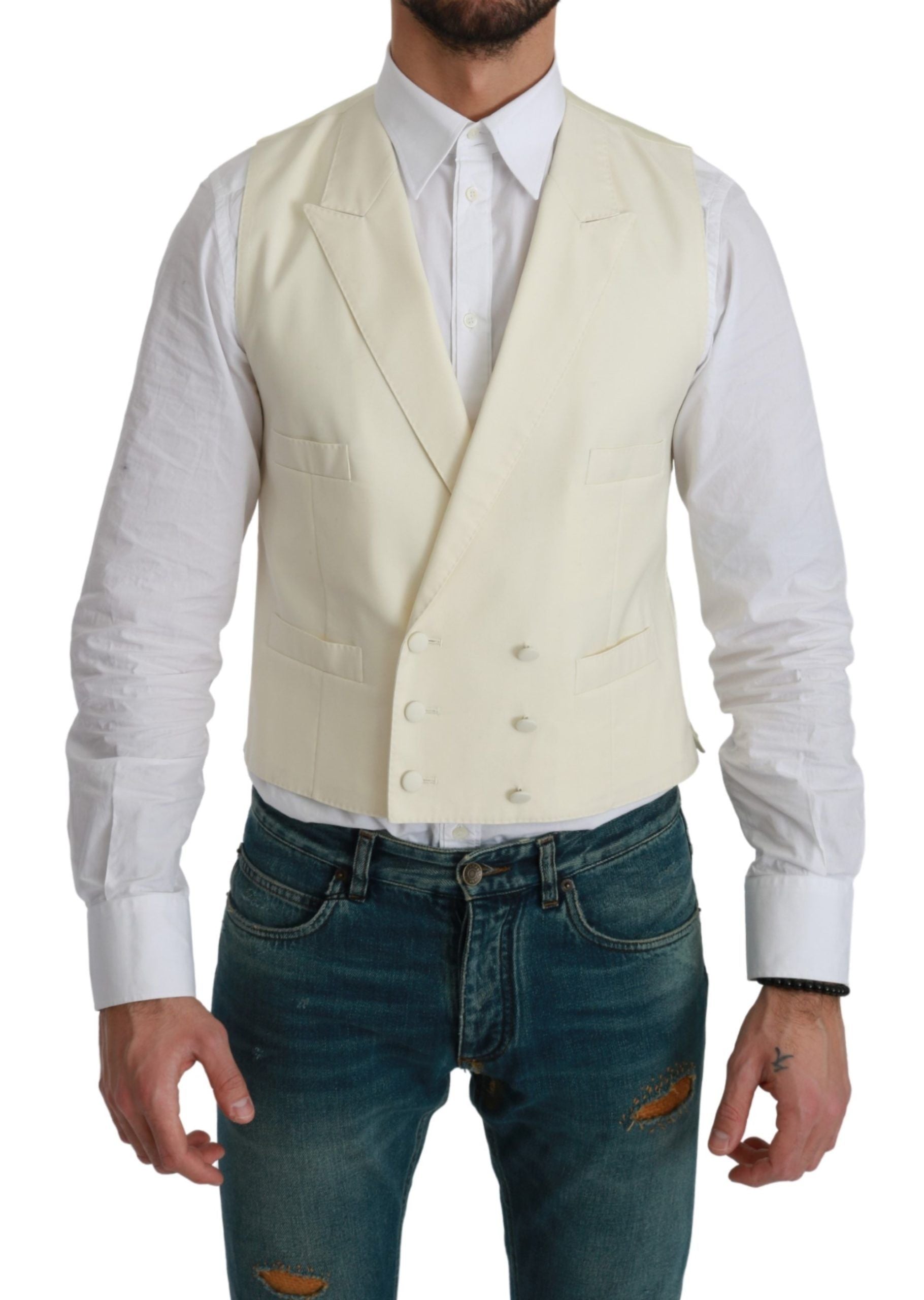 Wit vest, formeel wollen vest