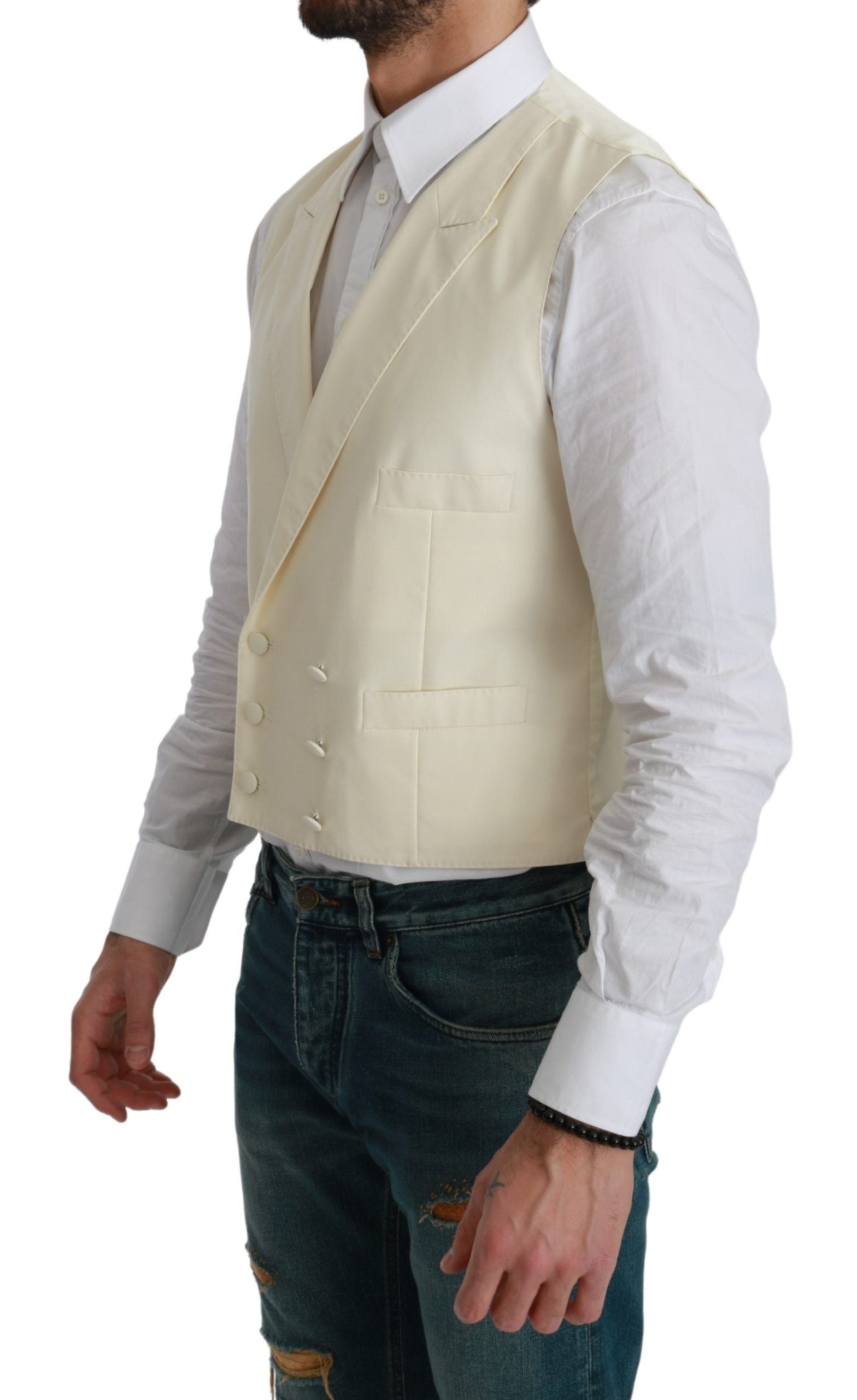 Wit vest, formeel wollen vest