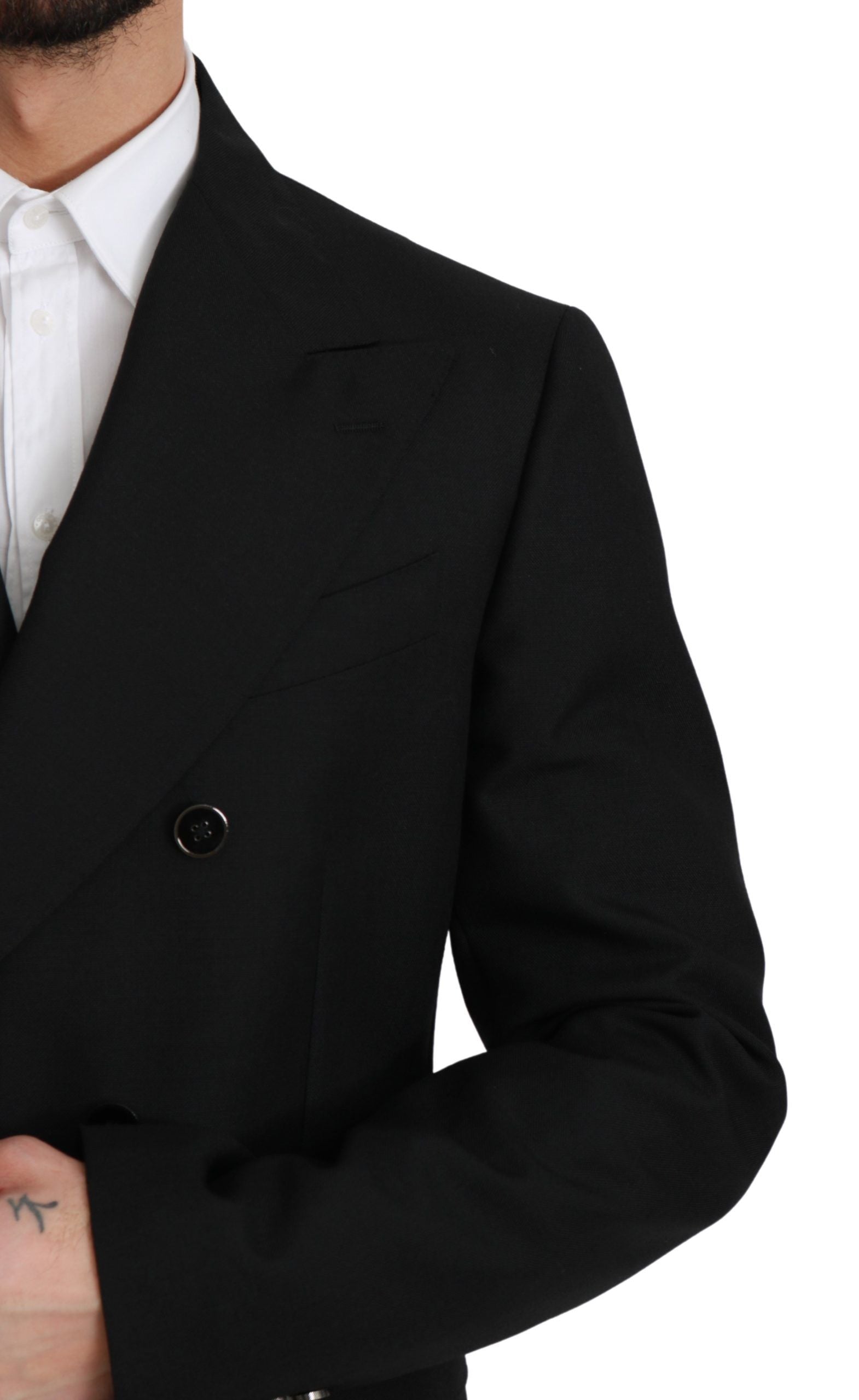 Zwarte Slim Fit Jas Wollen Blazer