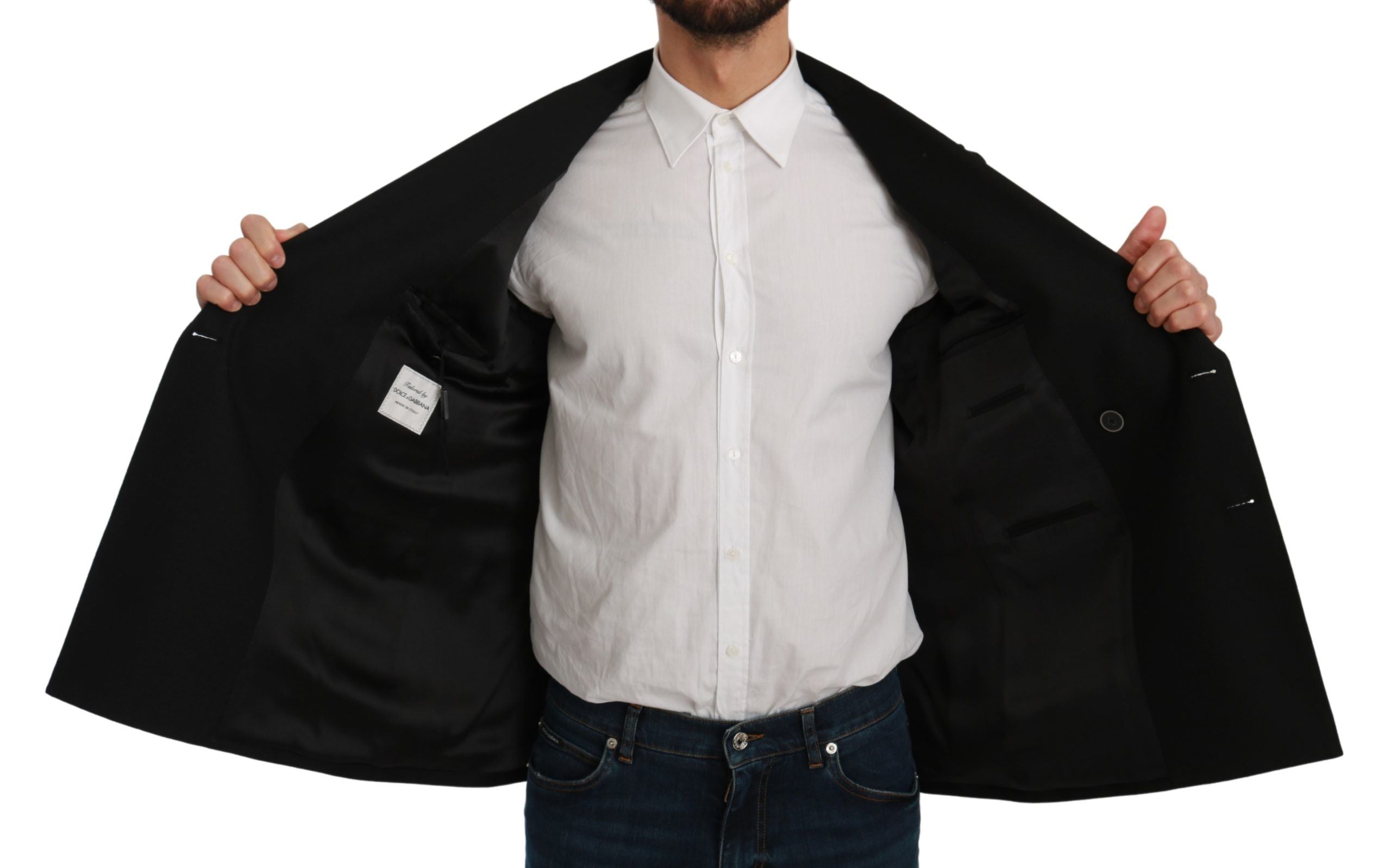 Zwarte Slim Fit Jas Wollen Blazer