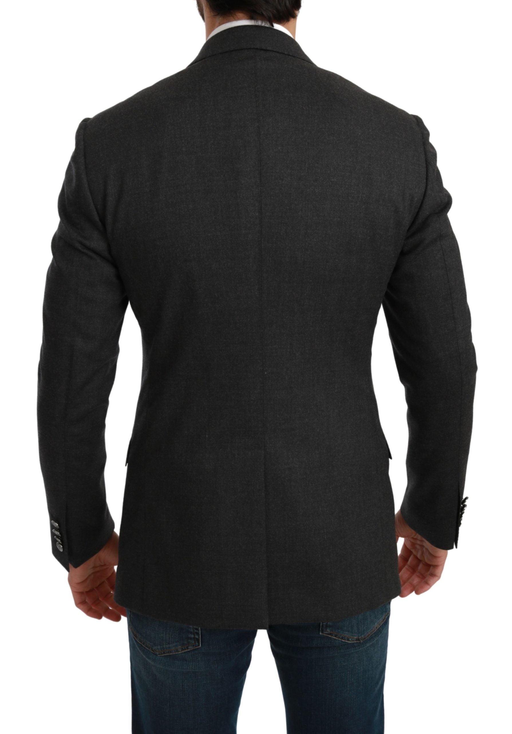 Grijze NAPOLI Slim Fit Jas Wollen Blazer