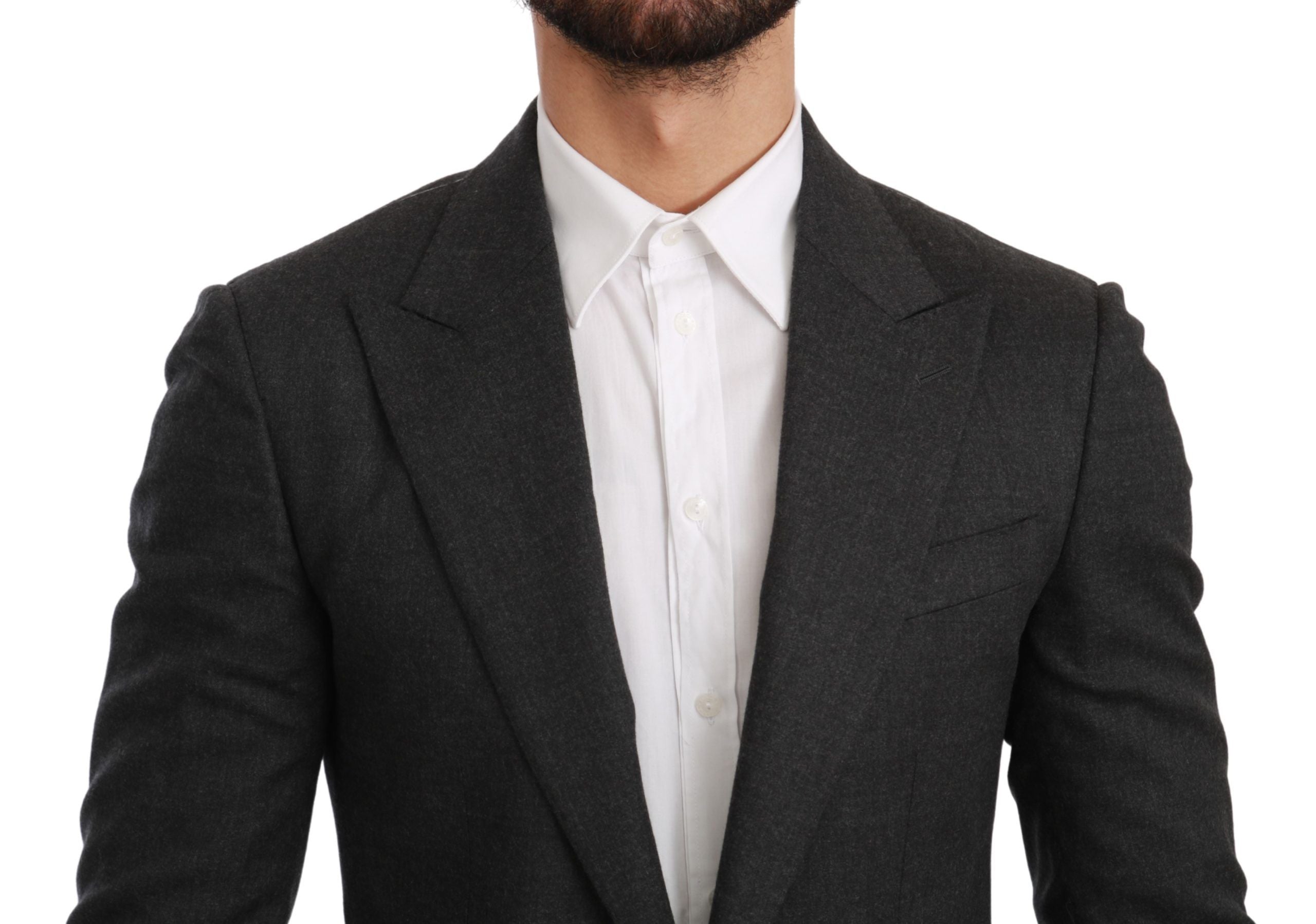 Grijze NAPOLI Slim Fit Jas Wollen Blazer