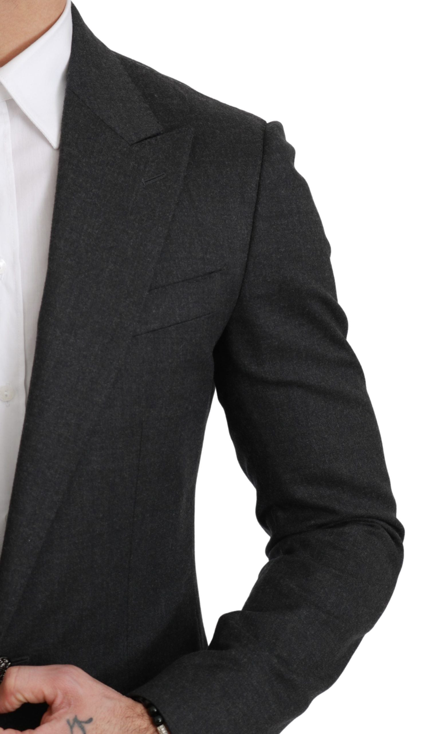 Grijze NAPOLI Slim Fit Jas Wollen Blazer