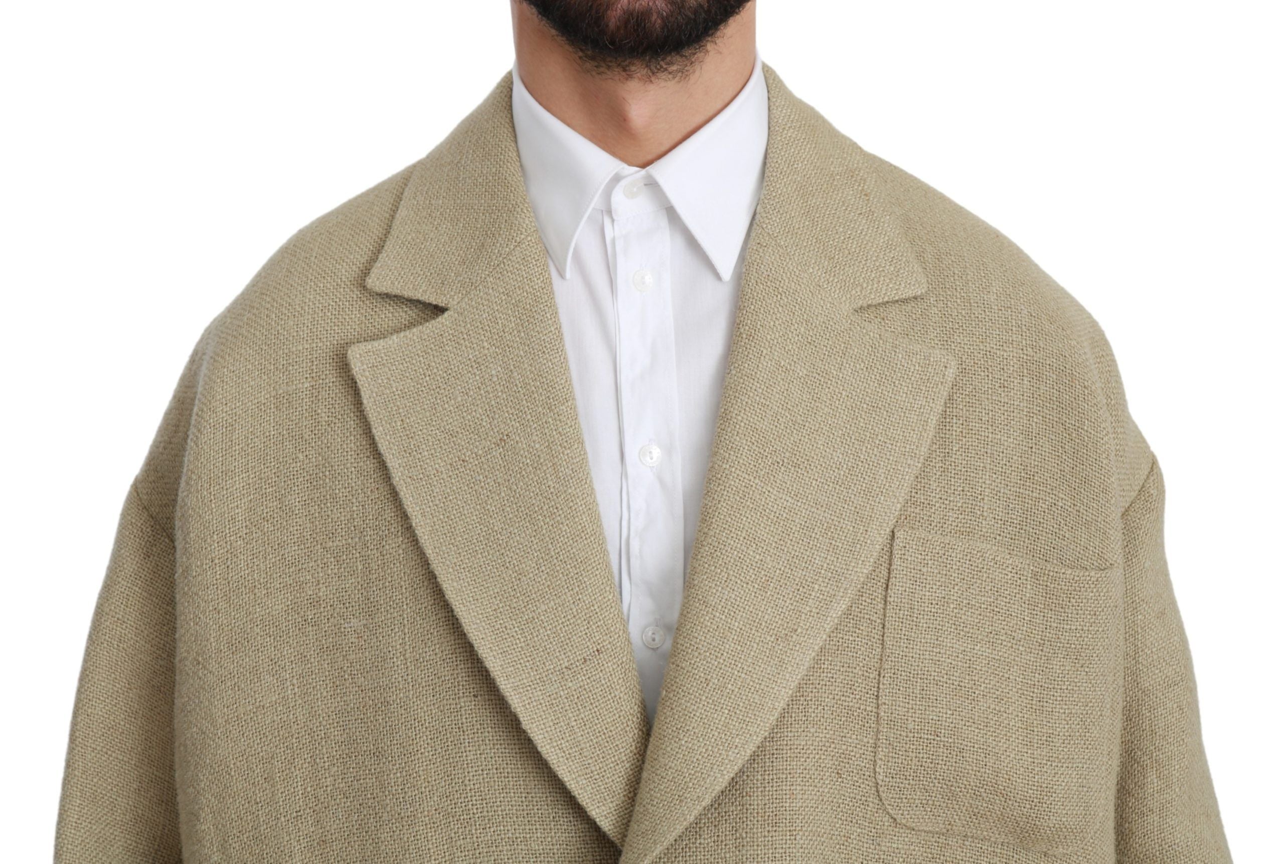 Beige jas jas 100% jute blazer jas