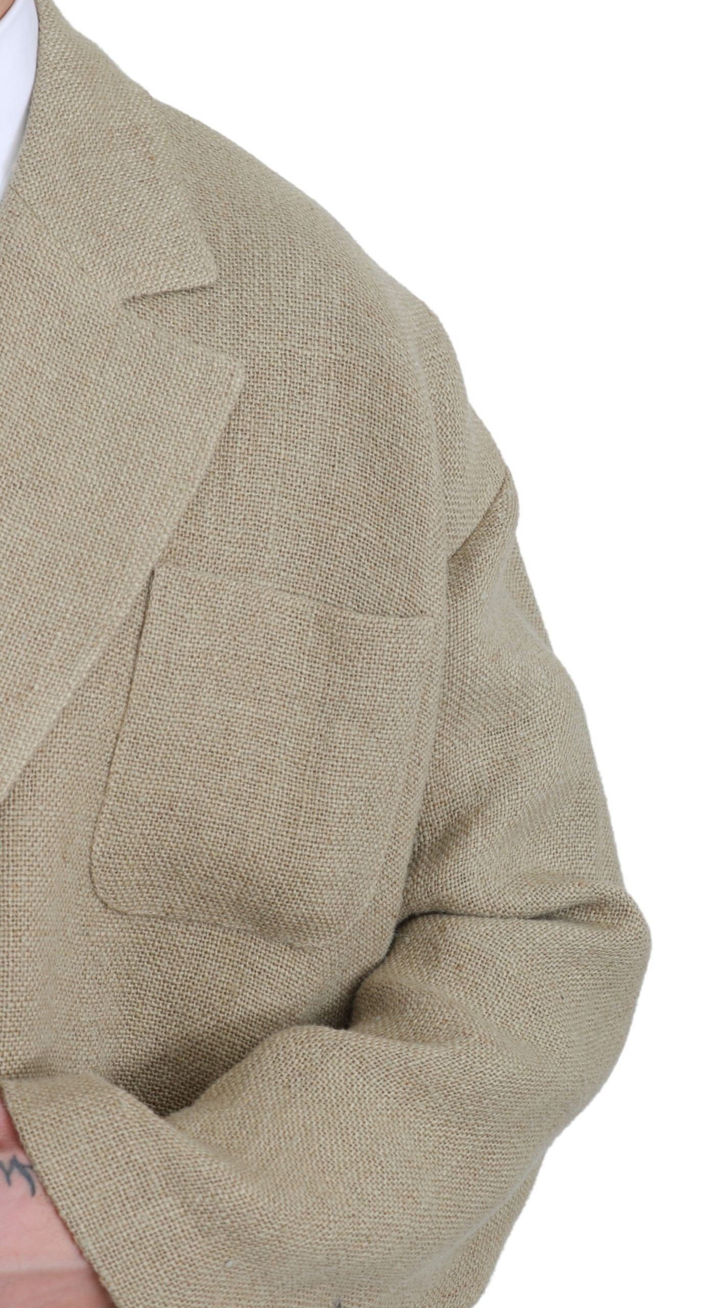 Beige jas jas 100% jute blazer jas