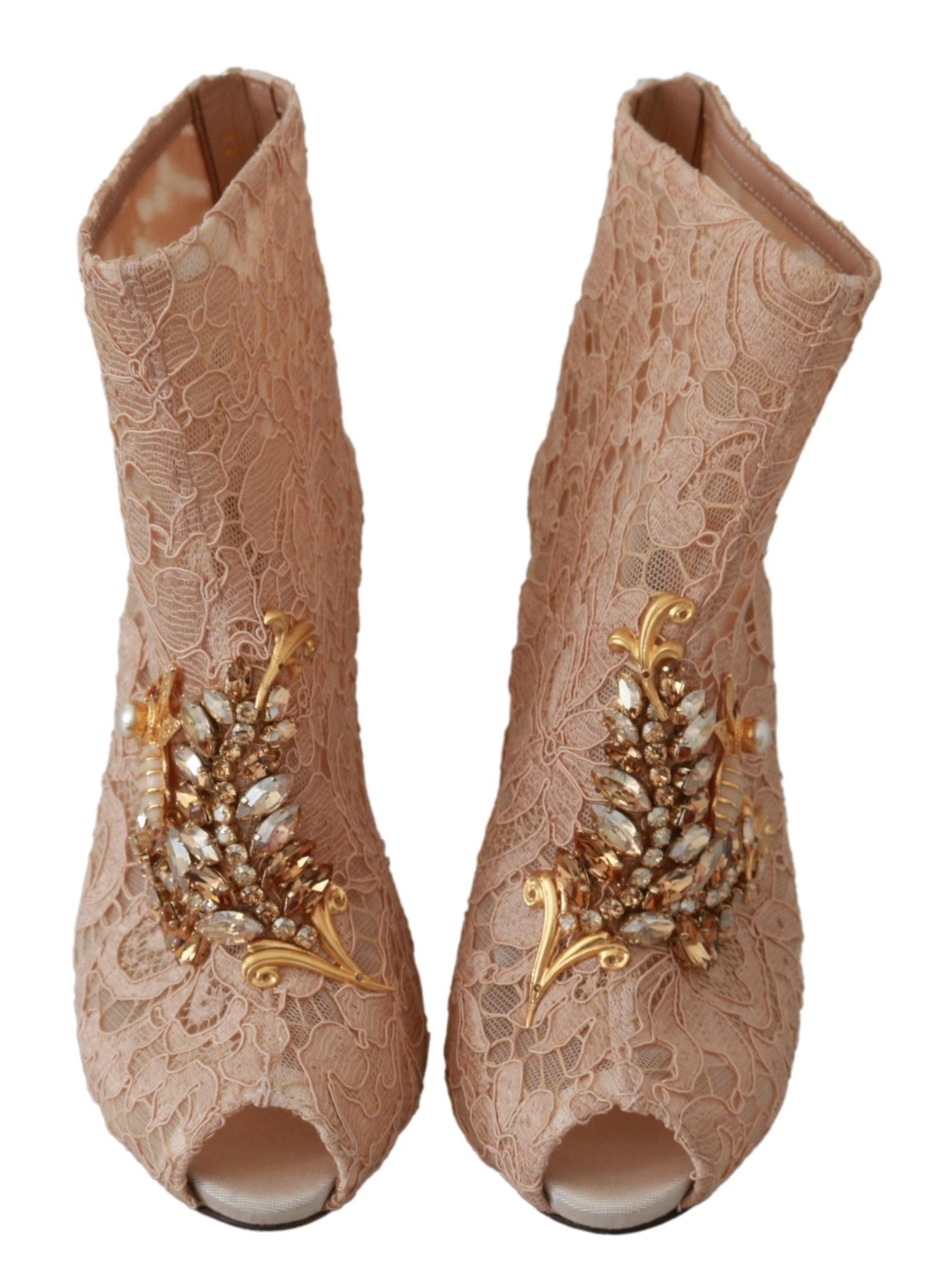 Roze kristal kant laarsjes stiletto's schoenen