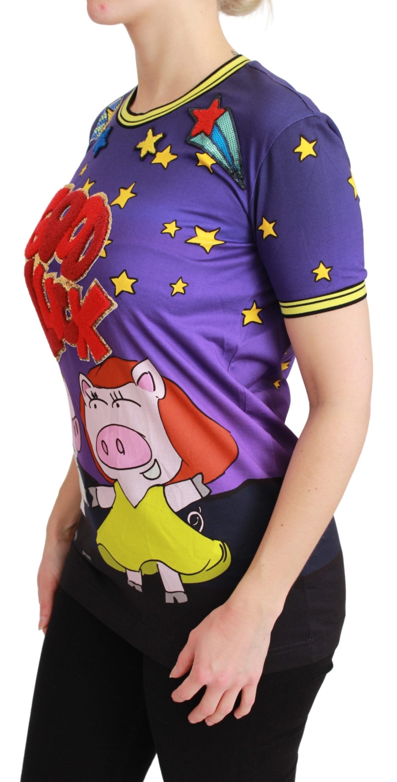 Paars JAAR VAN HET VARKEN Top Katoenen T-shirt