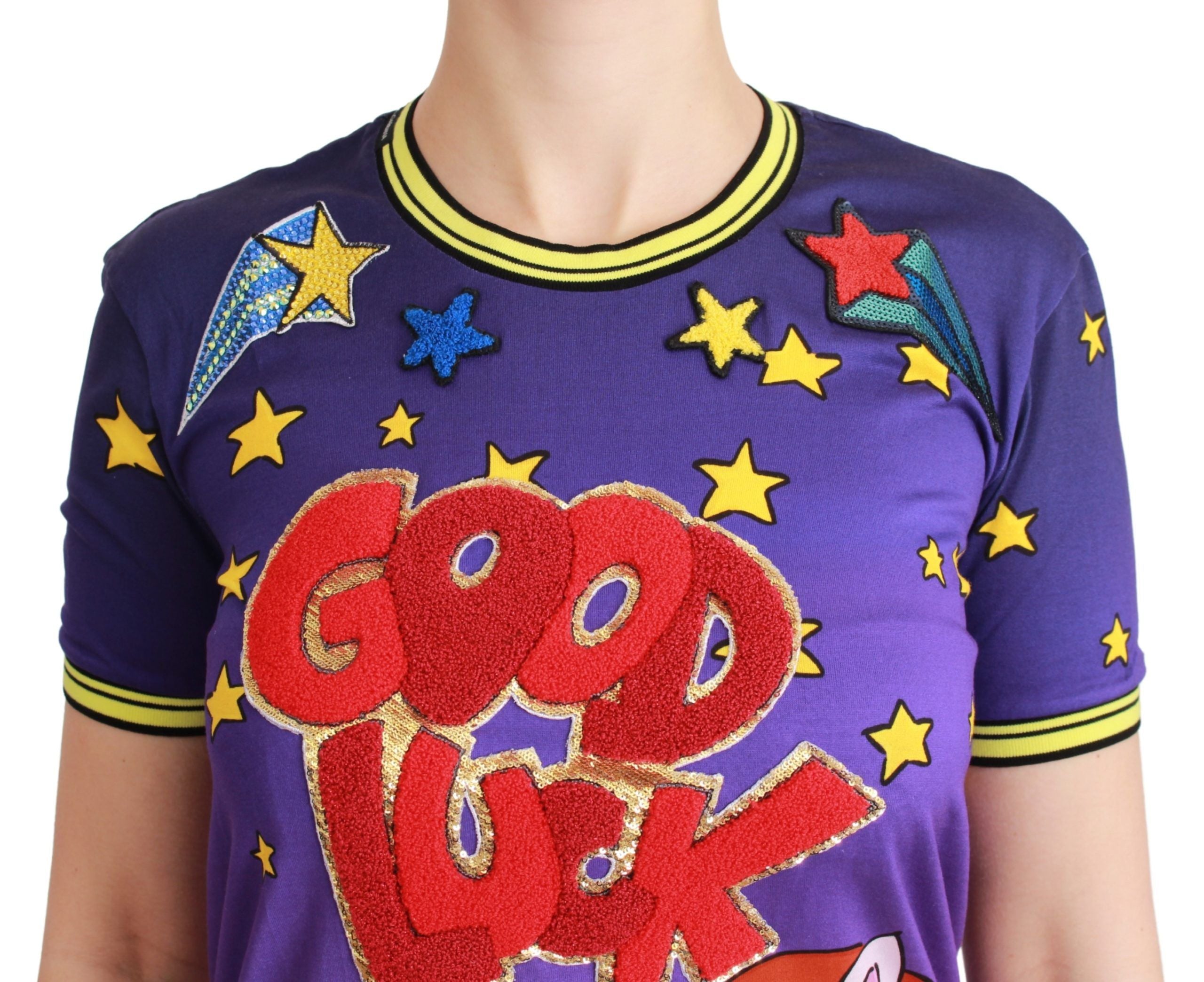 Paars JAAR VAN HET VARKEN Top Katoenen T-shirt
