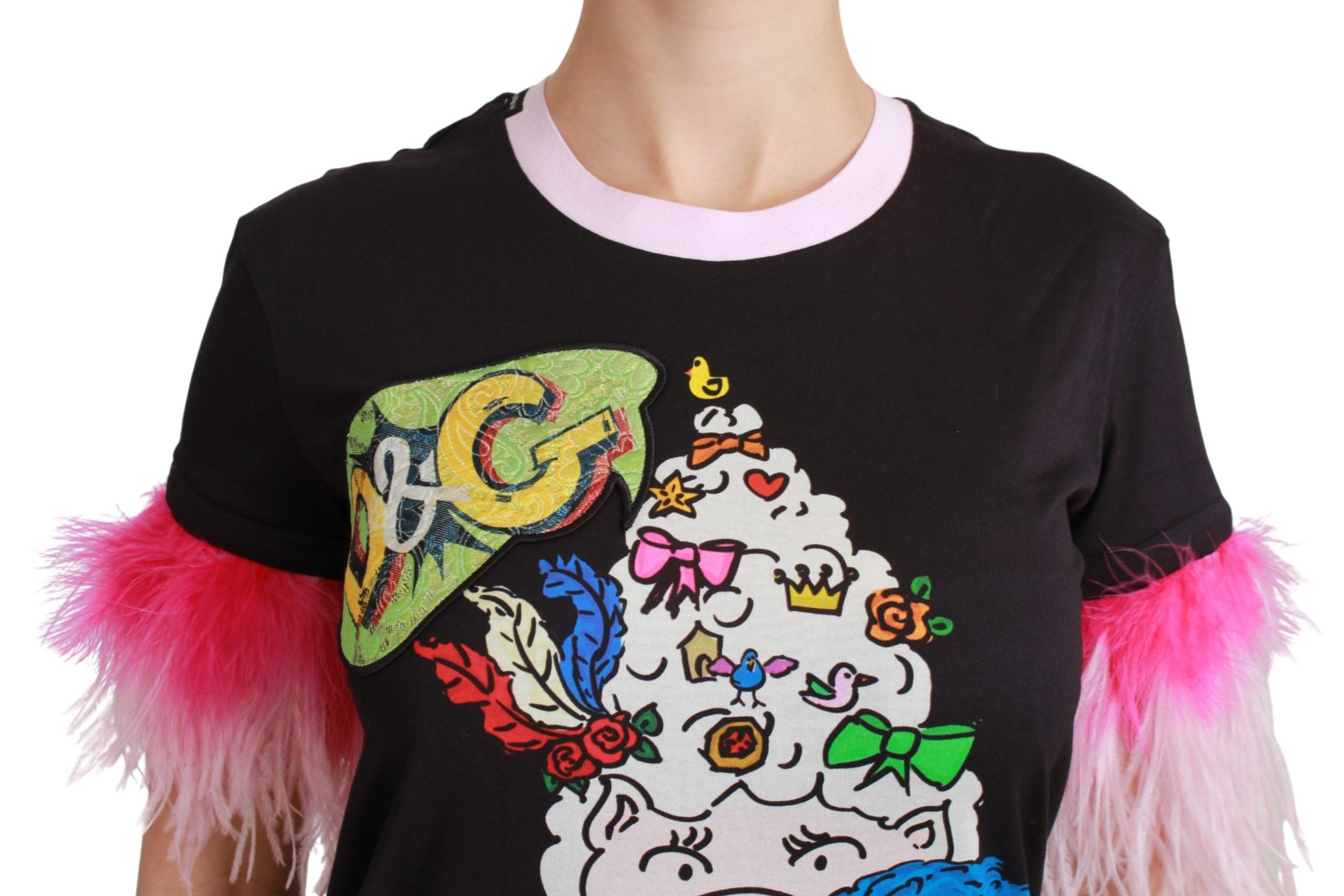 Zwart JAAR VAN HET VARKEN Top Katoenen T-shirt