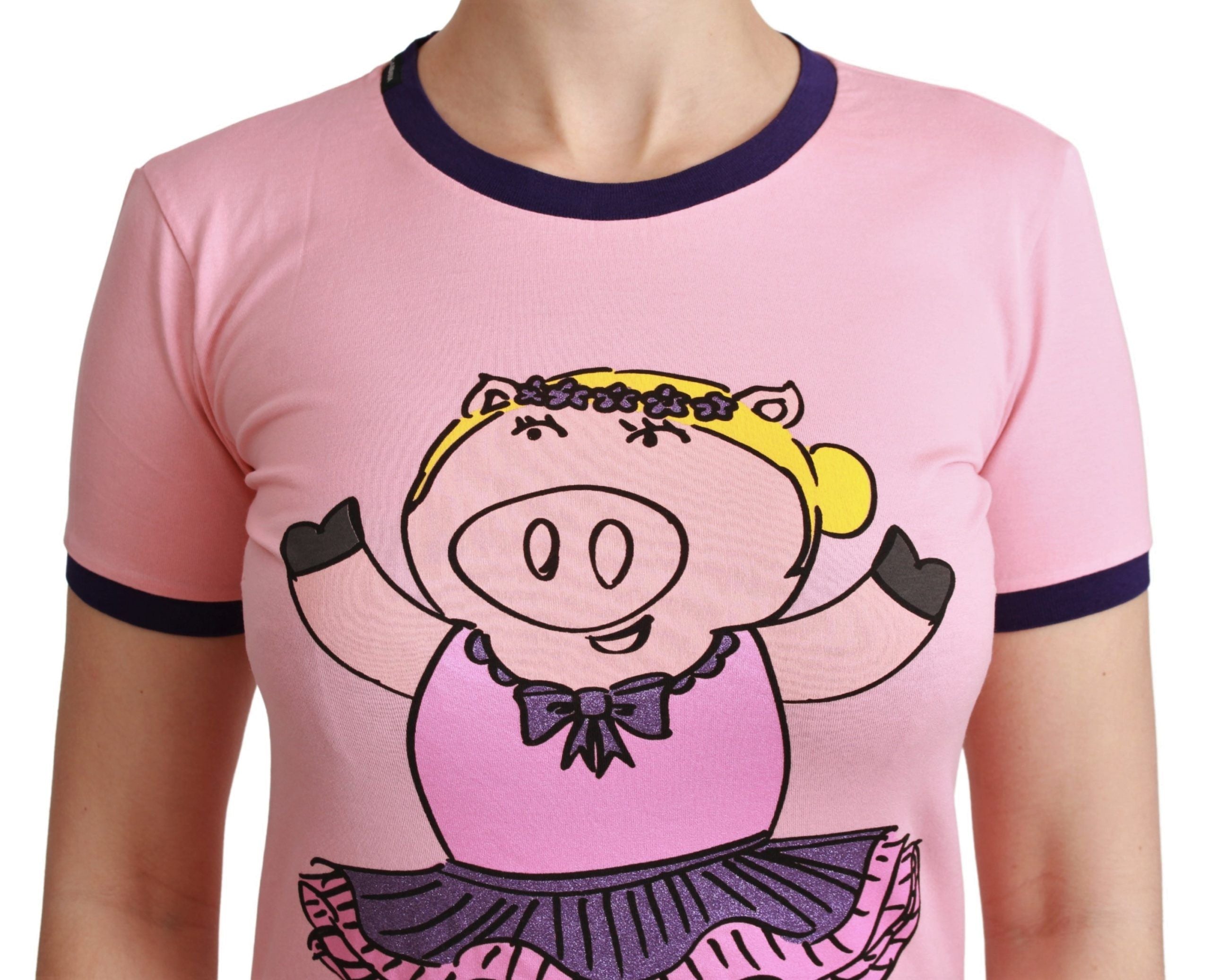 Roze JAAR VAN HET VARKEN Top Katoenen T-shirt
