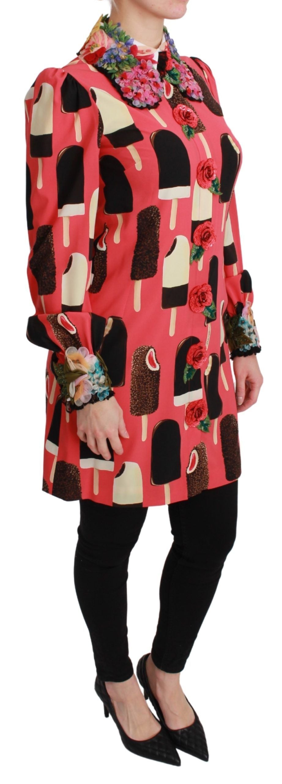 Roze ijsrozen paillettenjurk