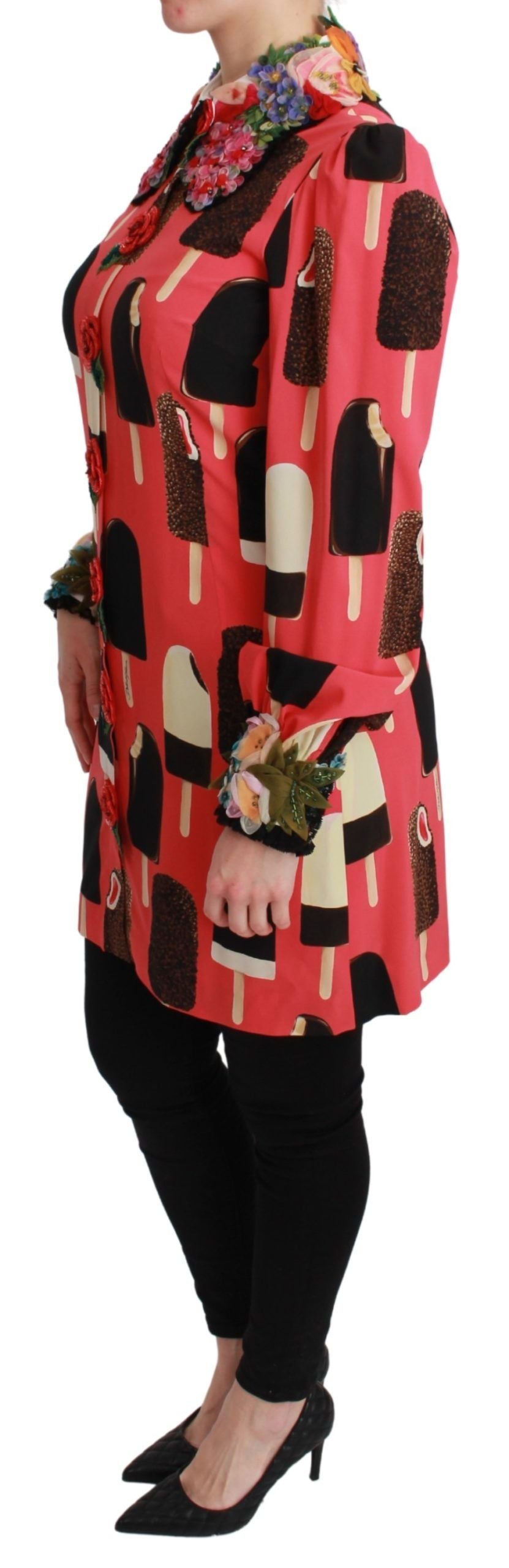 Roze ijsrozen paillettenjurk