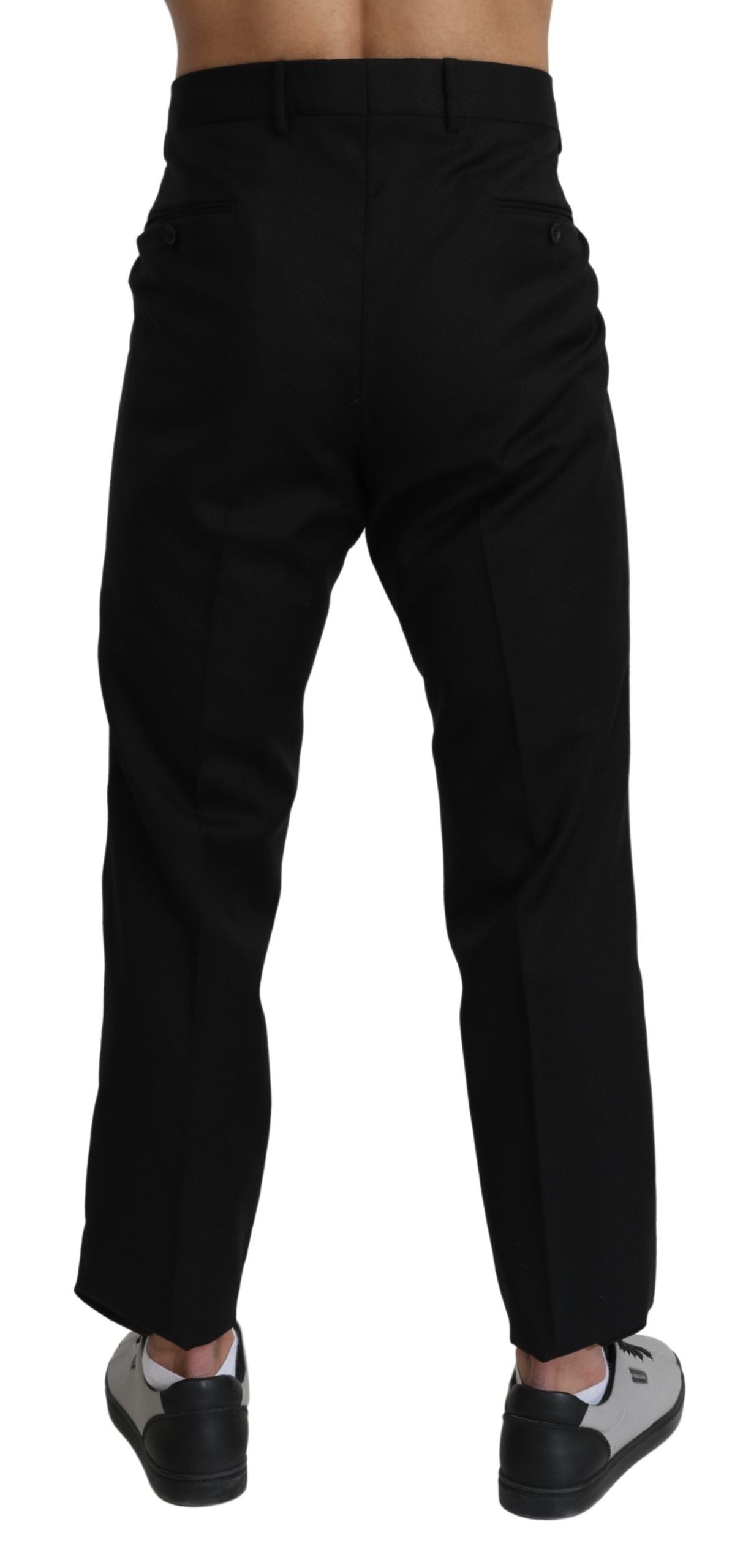 Zwarte katoenen wollen formele broek