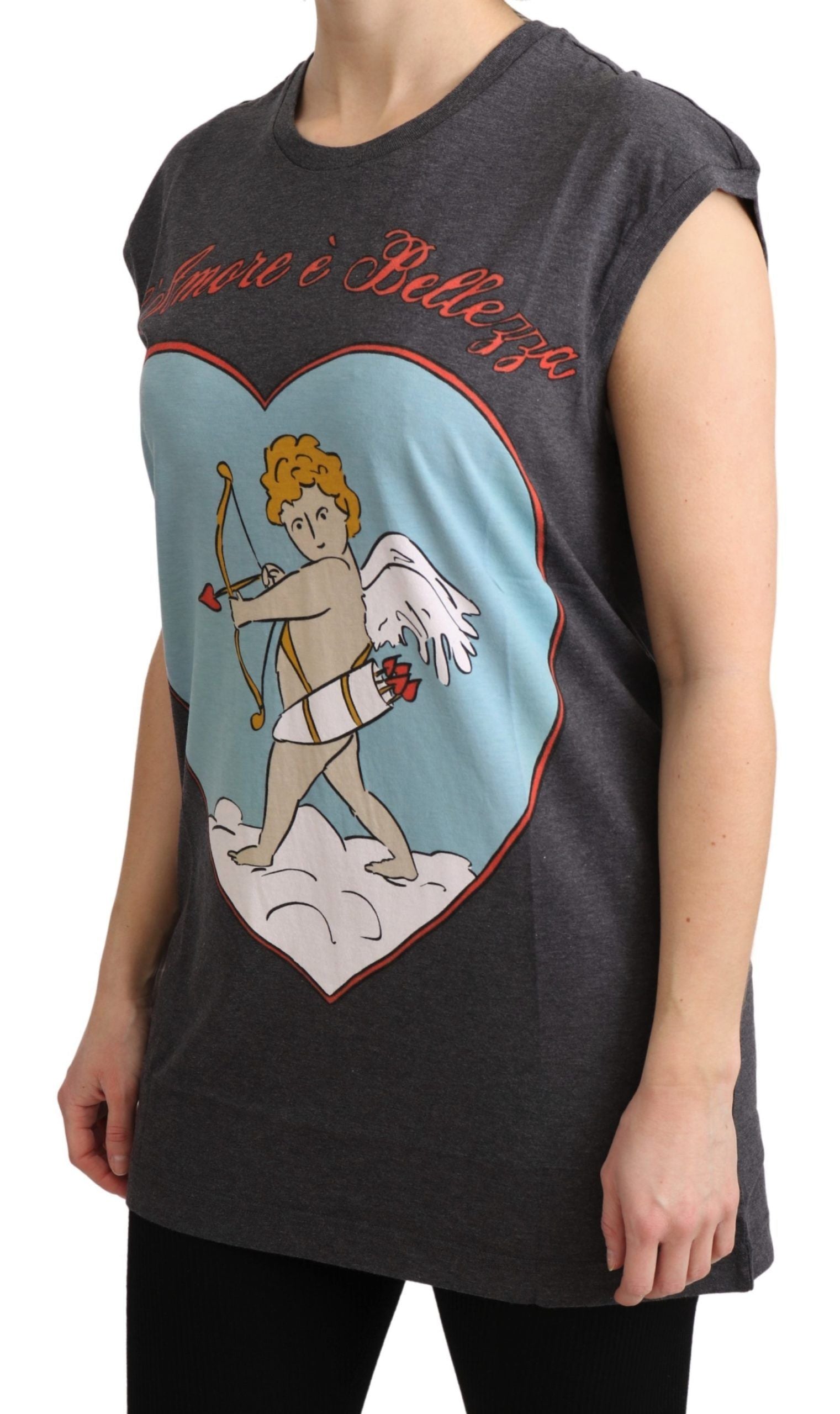 Grijs katoenen L'Amore Top Tank T-shirt