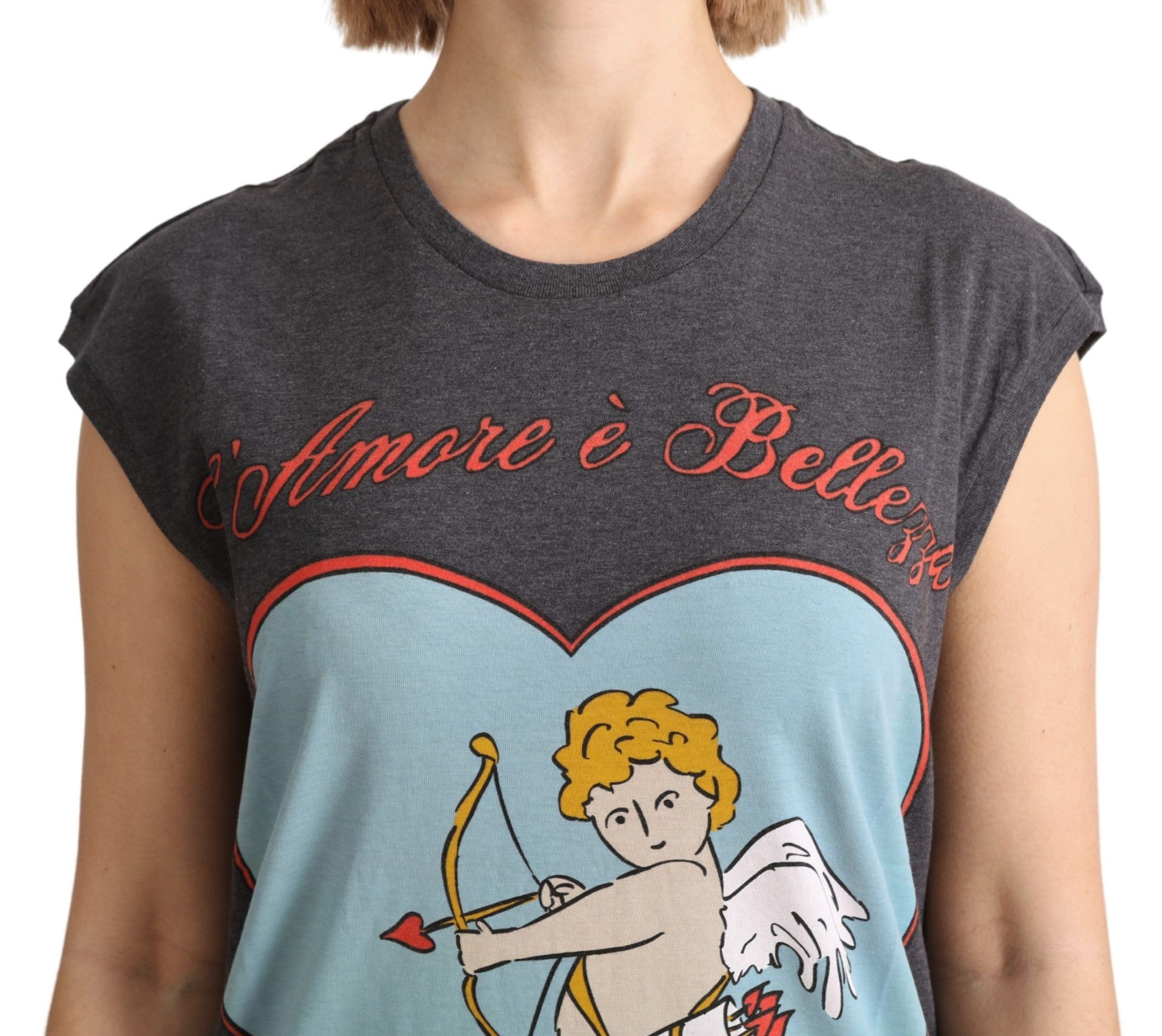 Grijs katoenen L'Amore Top Tank T-shirt
