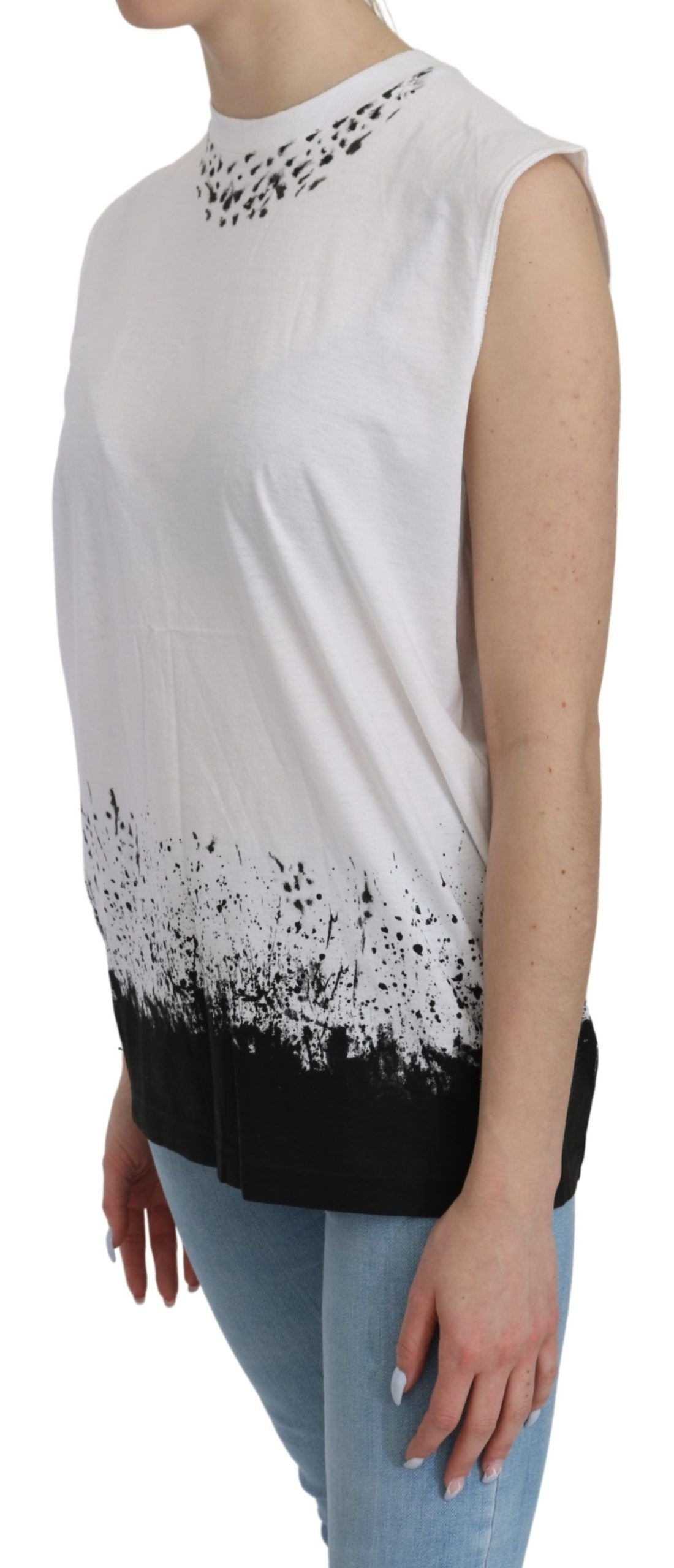 Wit mouwloos T-shirt tanktop van katoen