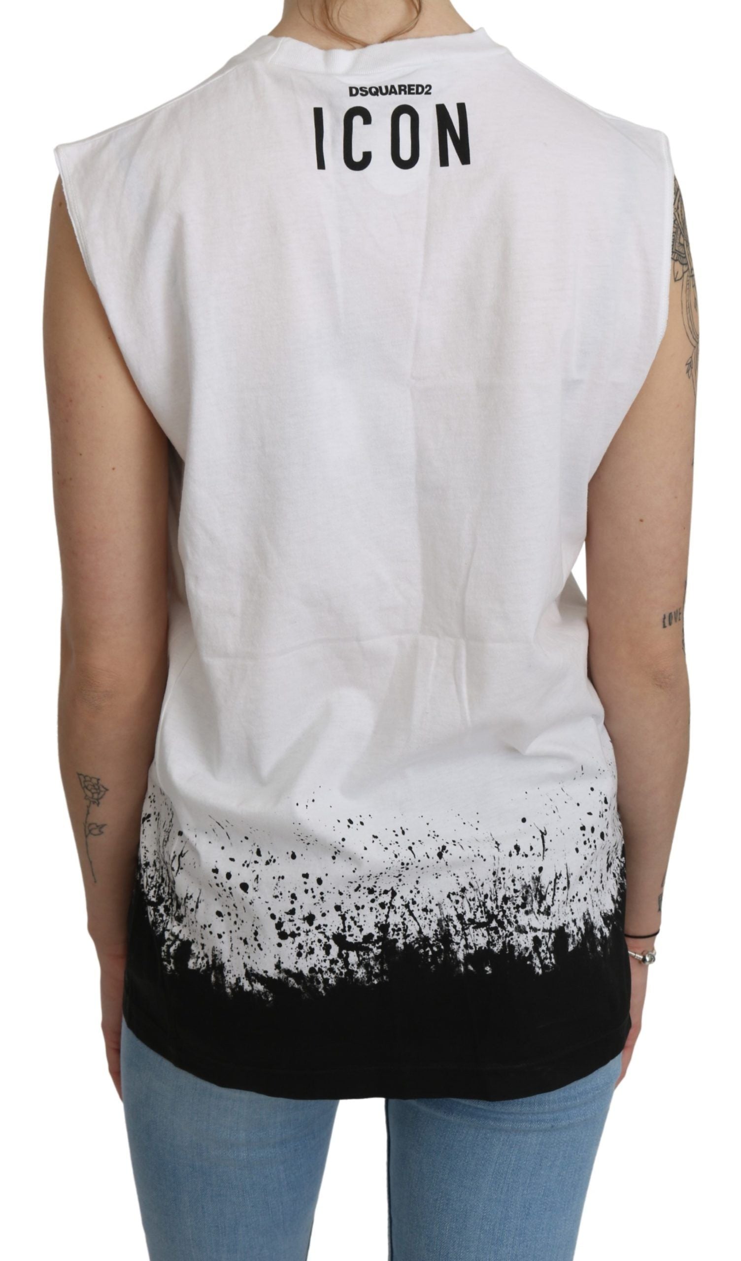 Wit mouwloos T-shirt tanktop van katoen