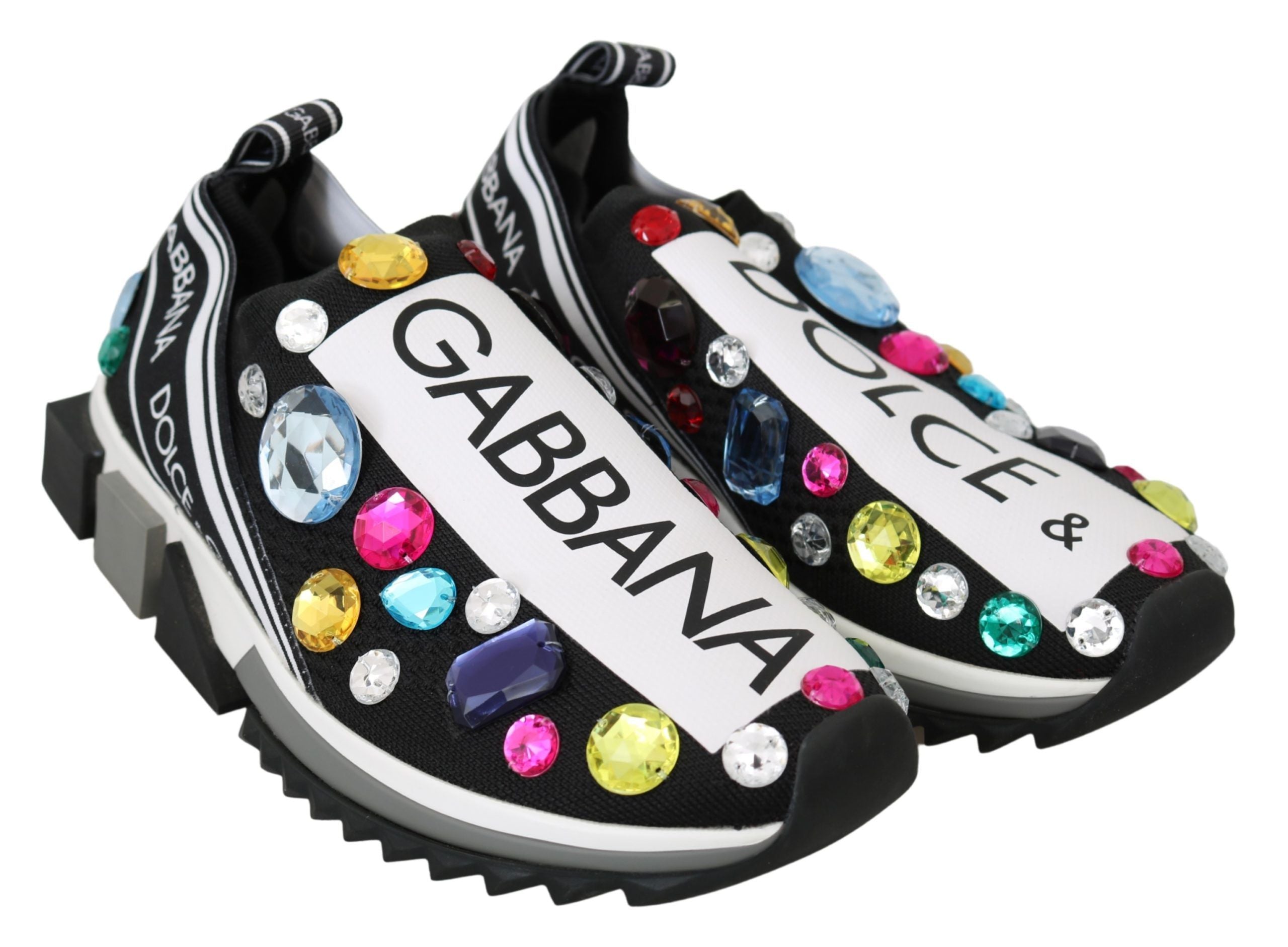 Zwarte Multicolor Kristallen Sneakers Schoenen