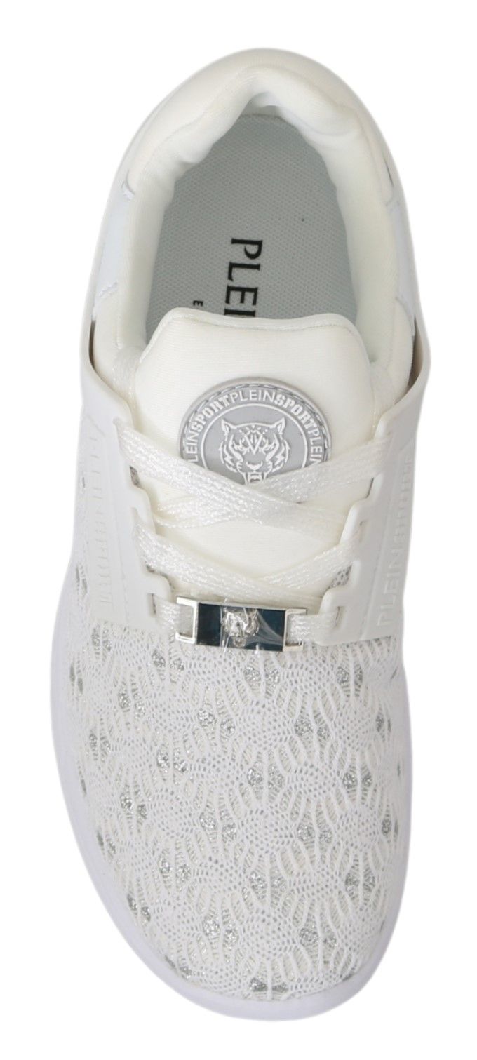 Witte polyester casual sneakers