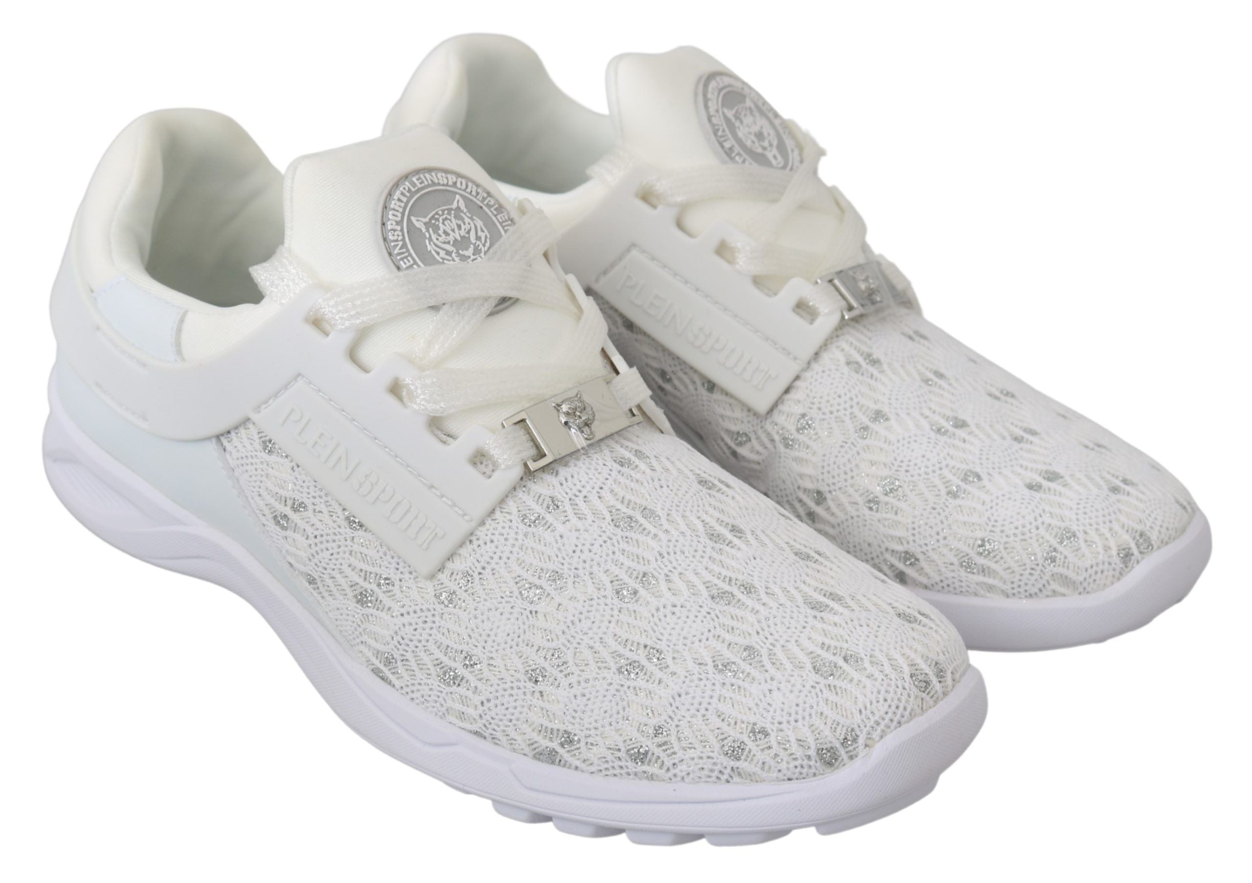 Witte polyester casual sneakers