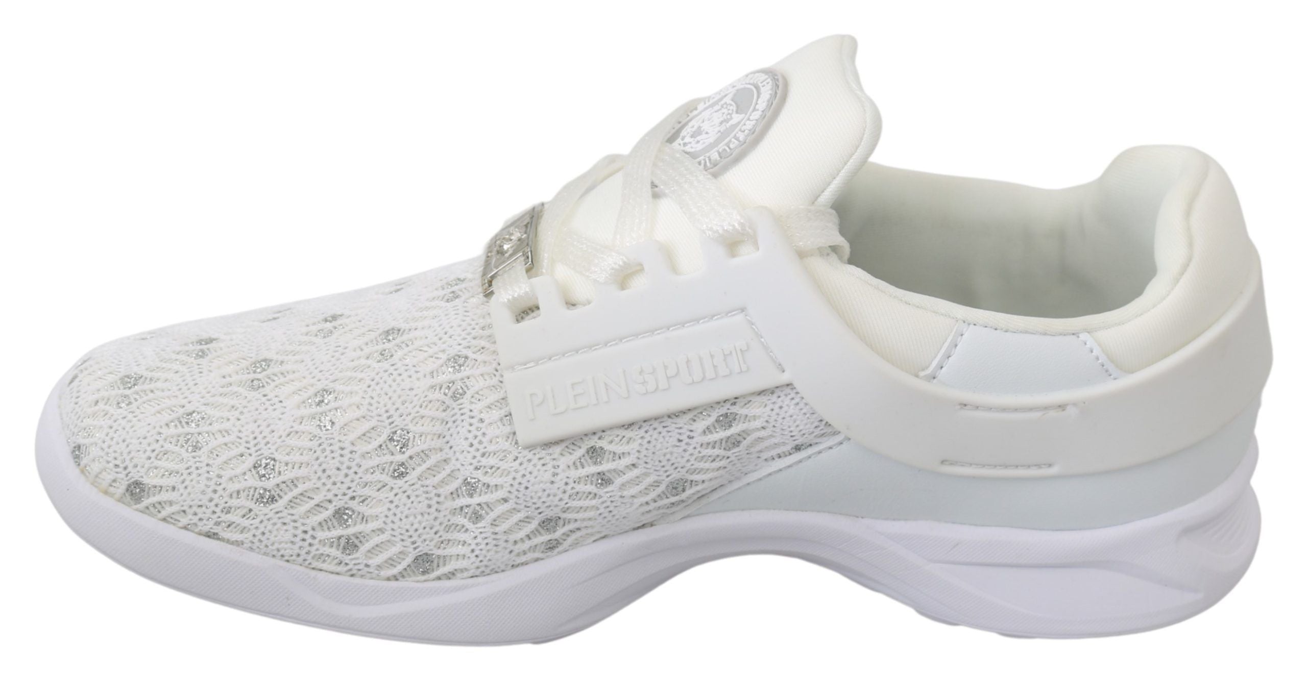 Witte polyester casual sneakers