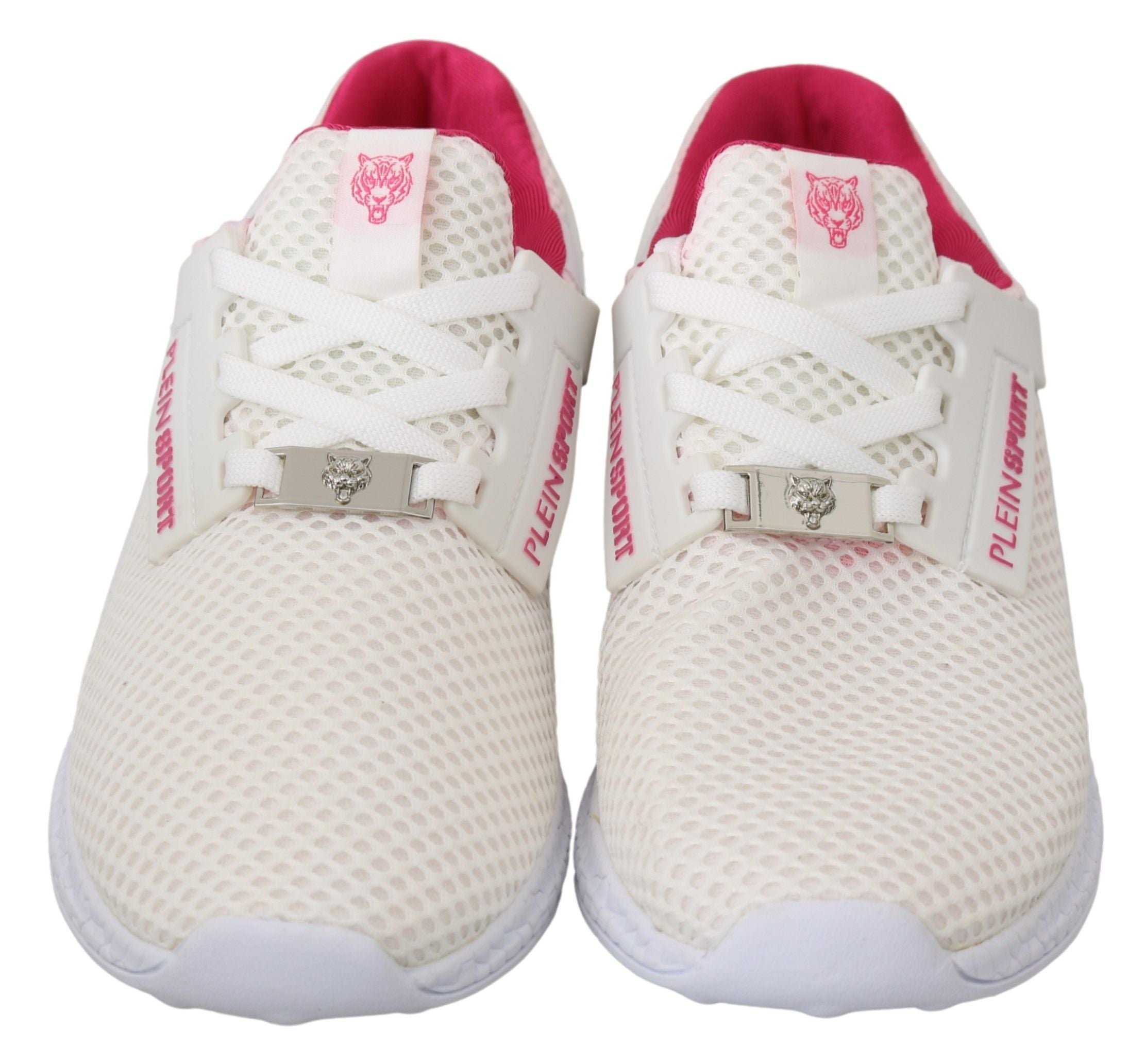 Witte roze polyester Becky sneakers