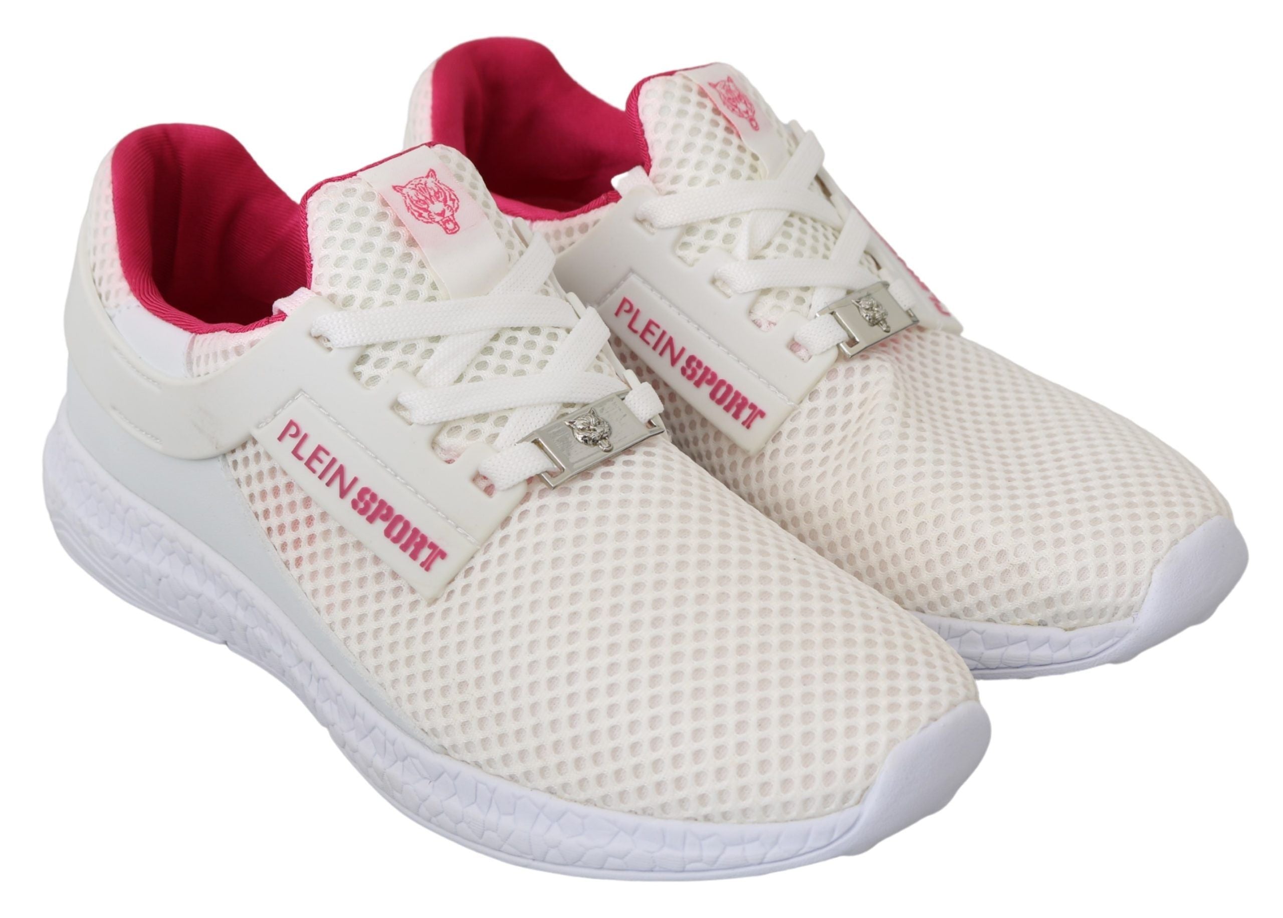 Witte roze polyester Becky sneakers