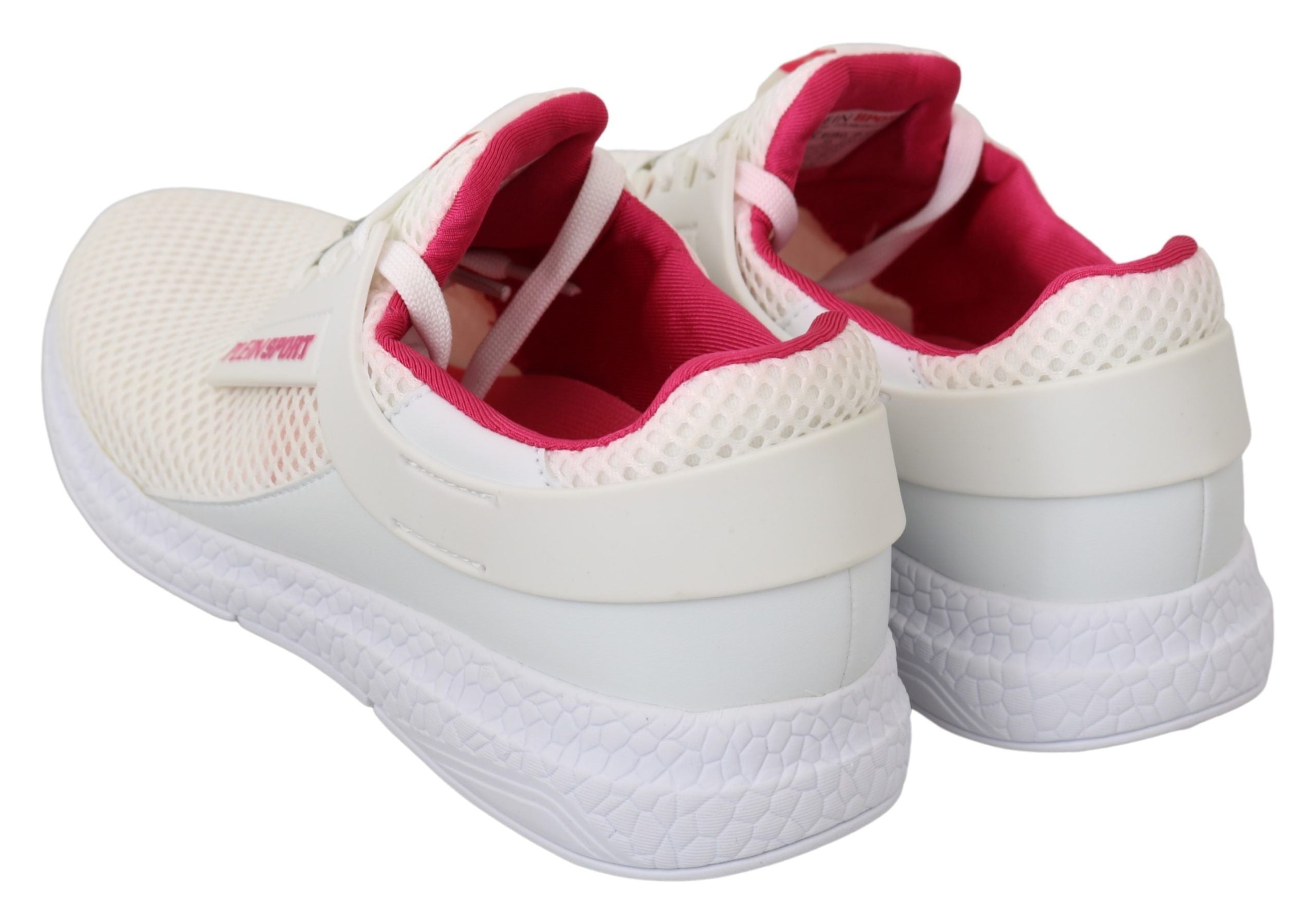 Witte roze polyester Becky sneakers