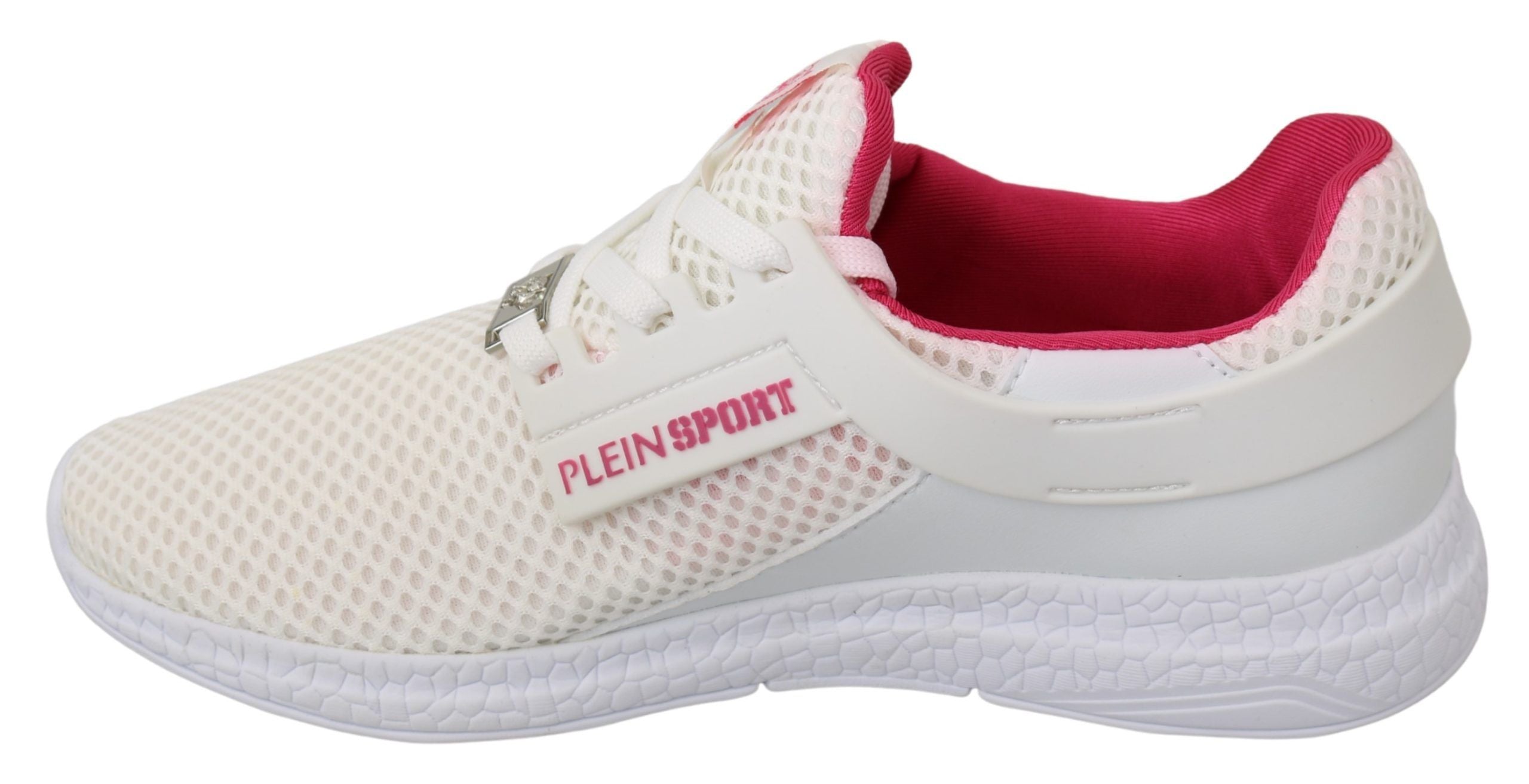 Witte roze polyester Becky sneakers