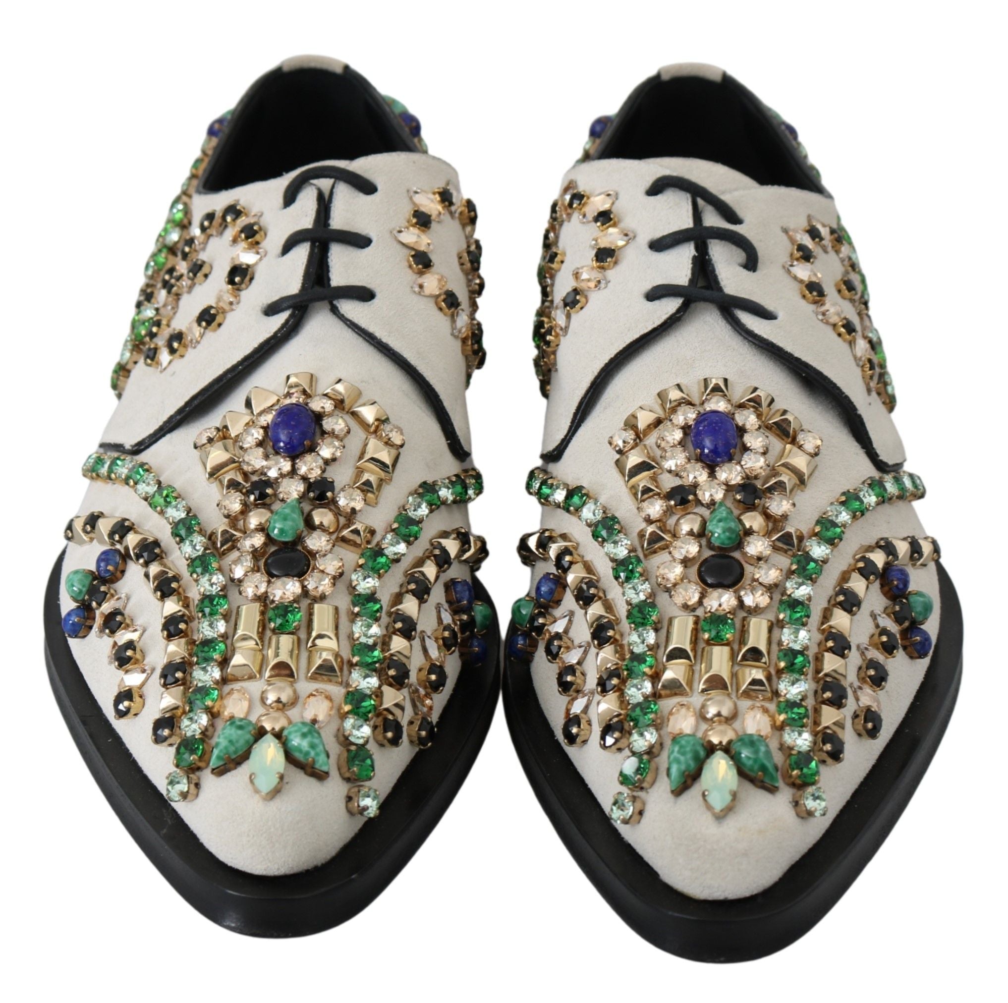Witte suède kristaljurk broque schoenen