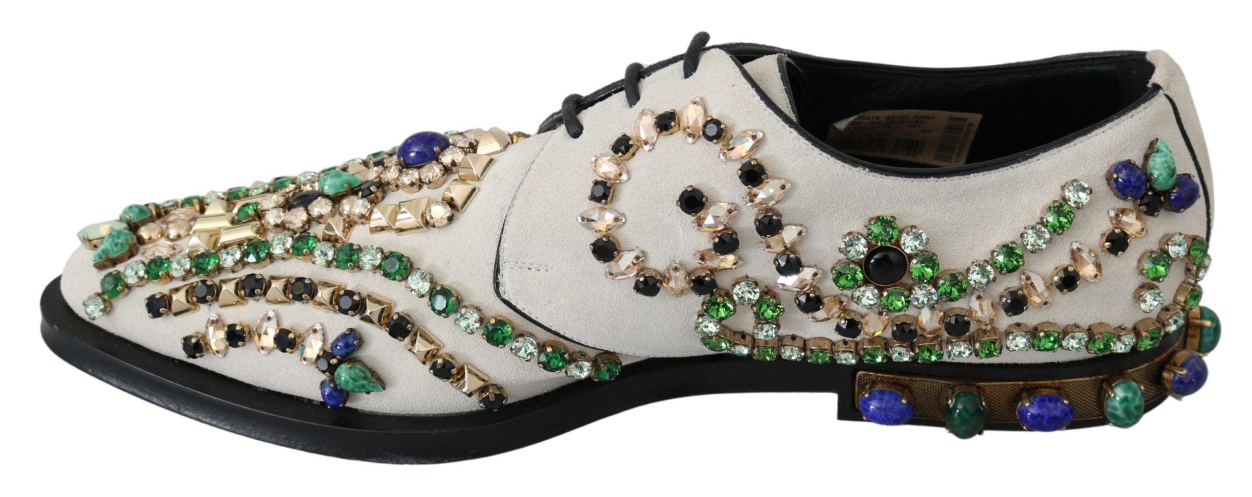 Witte suède kristaljurk broque schoenen