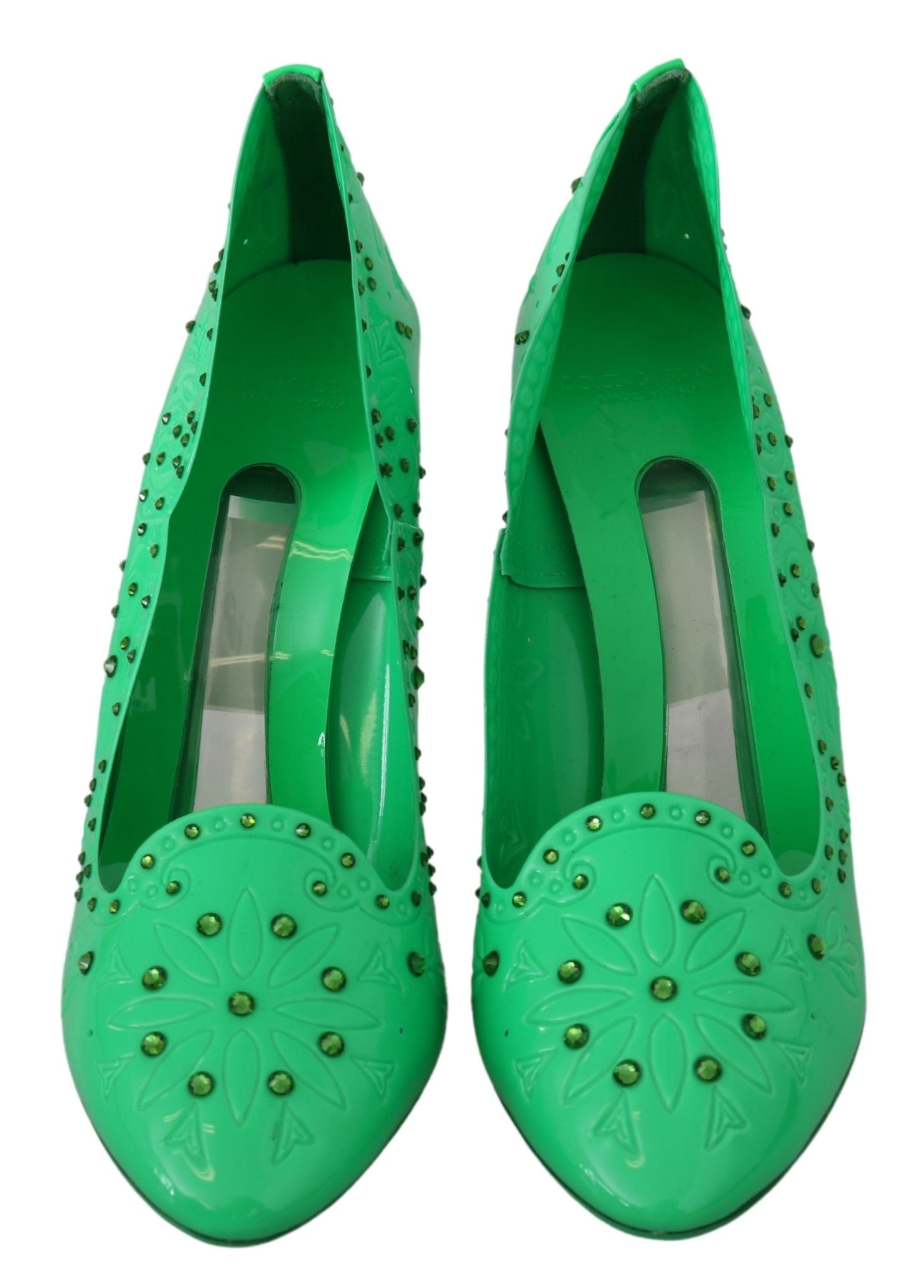 Groene kristallen bloemenhakken CINDERELLA-schoenen