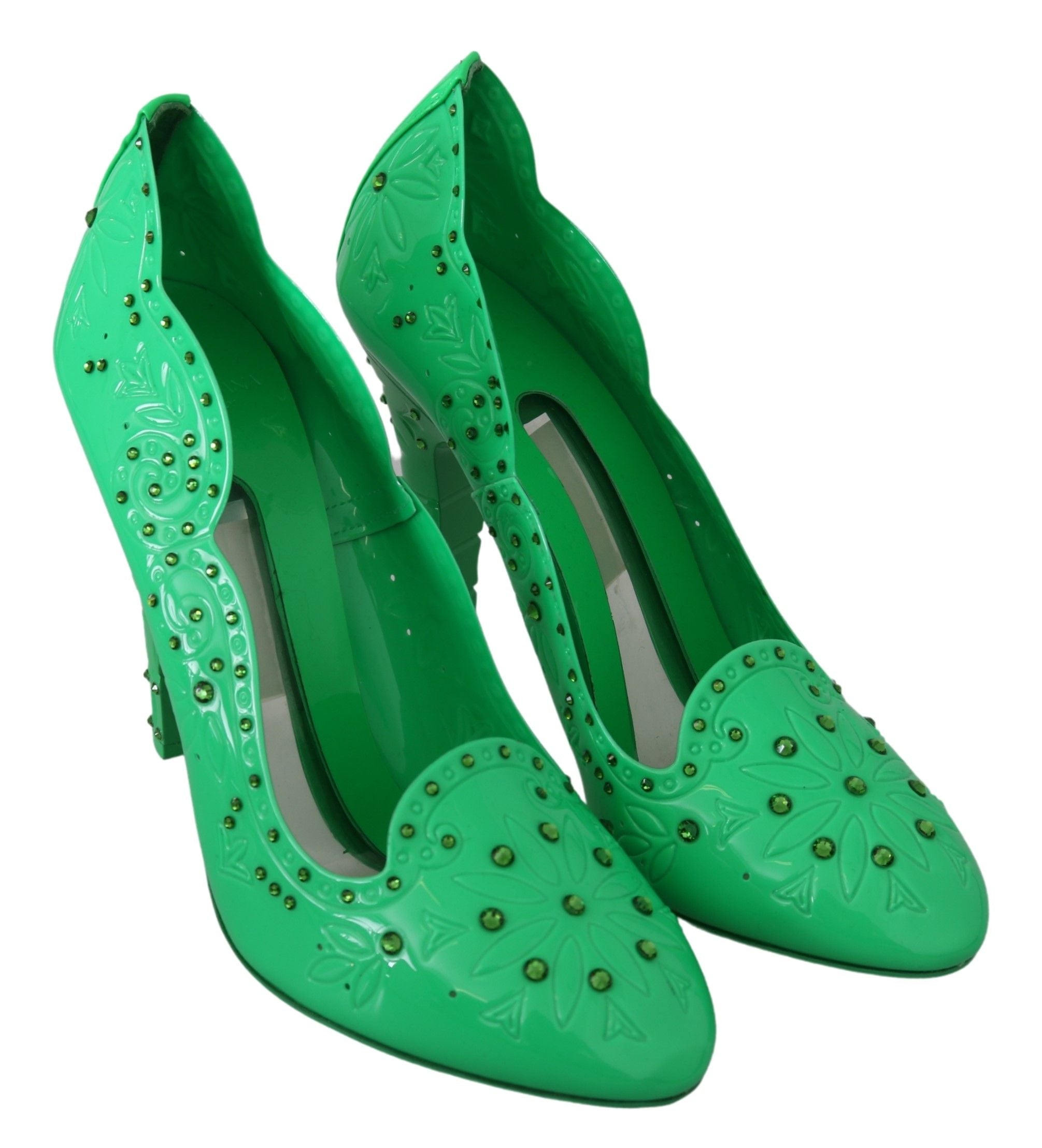 Groene kristallen bloemenhakken CINDERELLA-schoenen