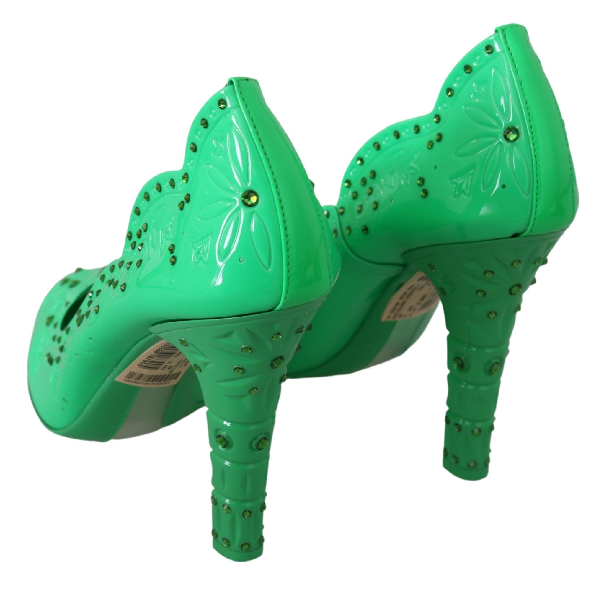 Groene kristallen bloemenhakken CINDERELLA-schoenen