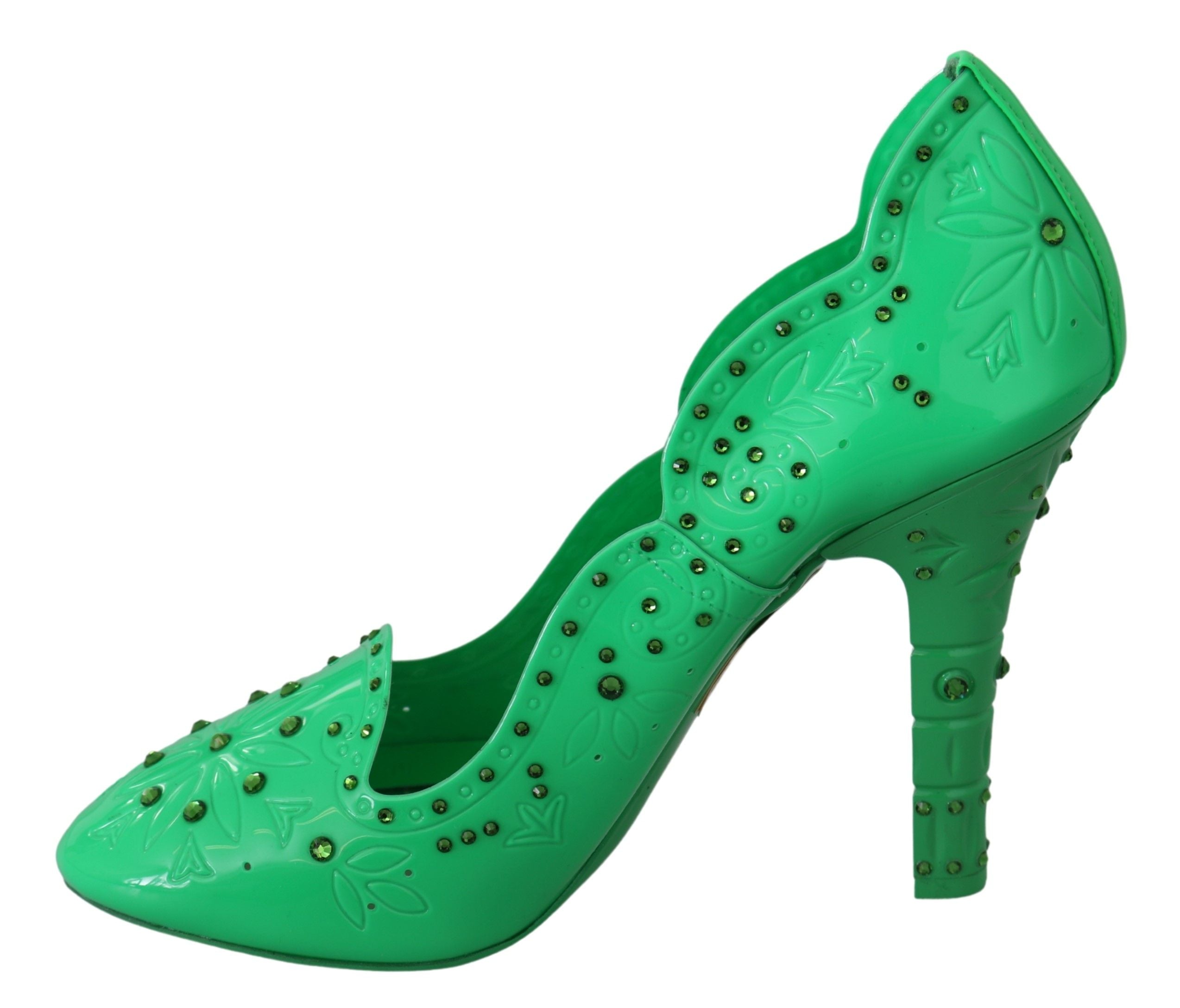 Groene kristallen bloemenhakken CINDERELLA-schoenen
