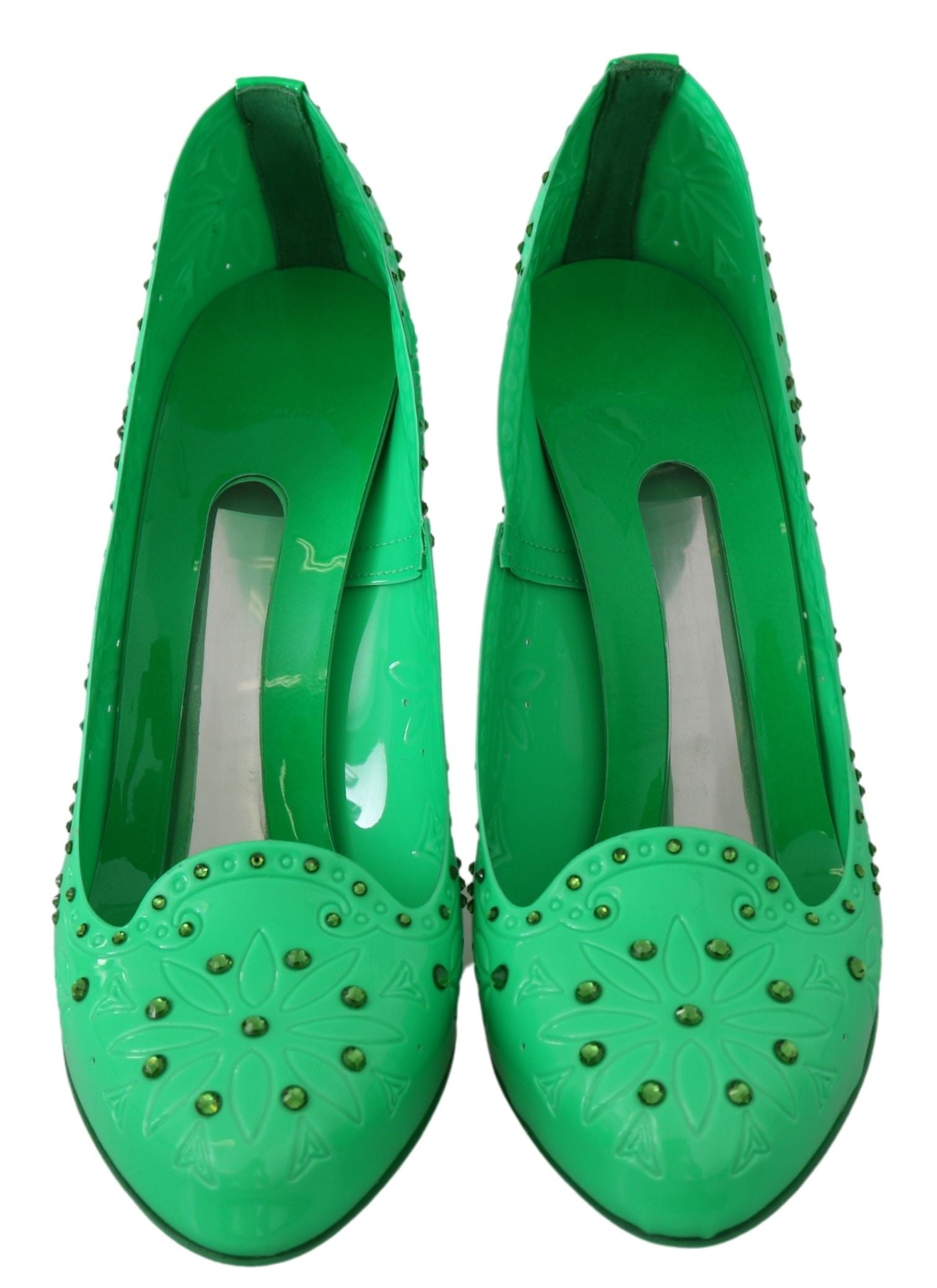 Groene kristallen bloemen CINDERELLA hakken schoenen