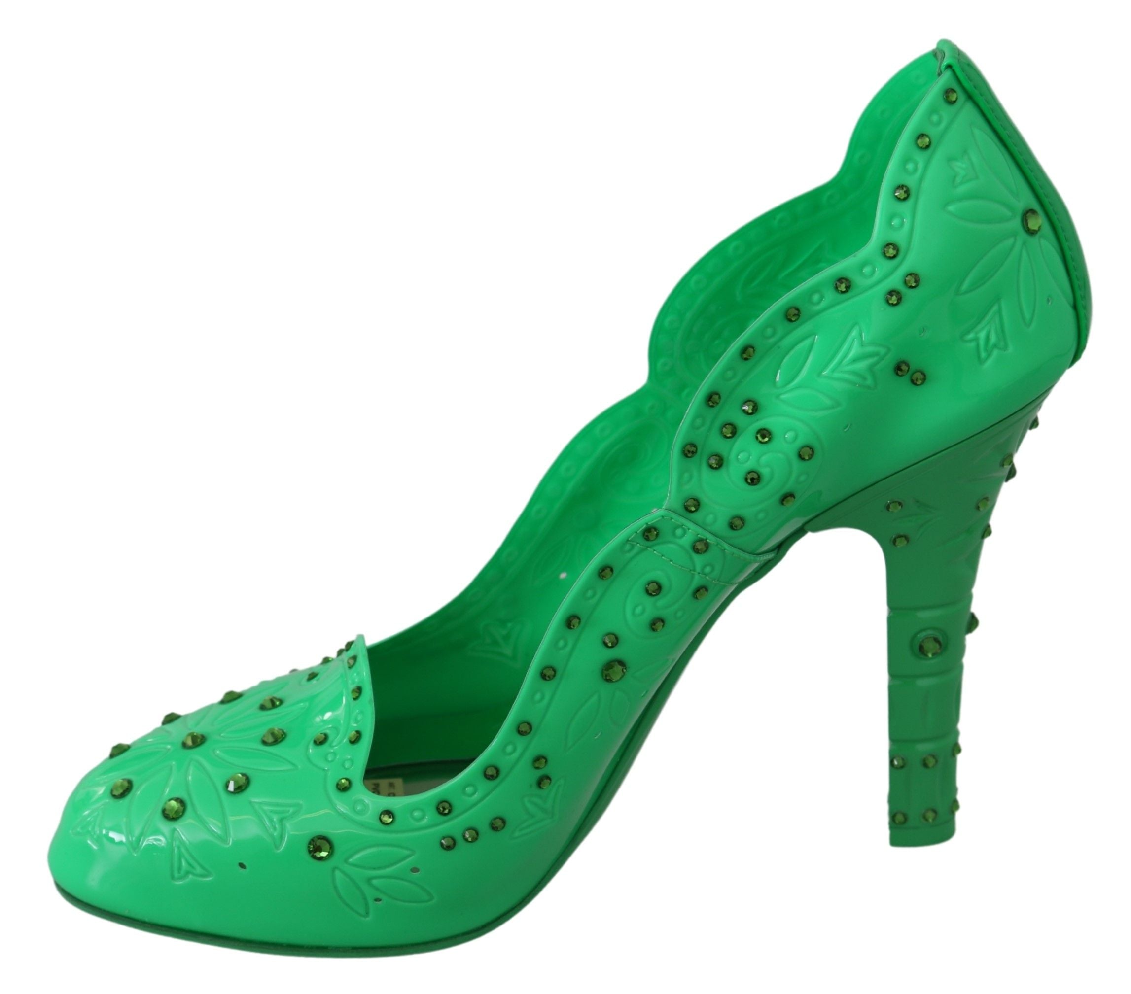 Groene kristallen bloemen CINDERELLA hakken schoenen