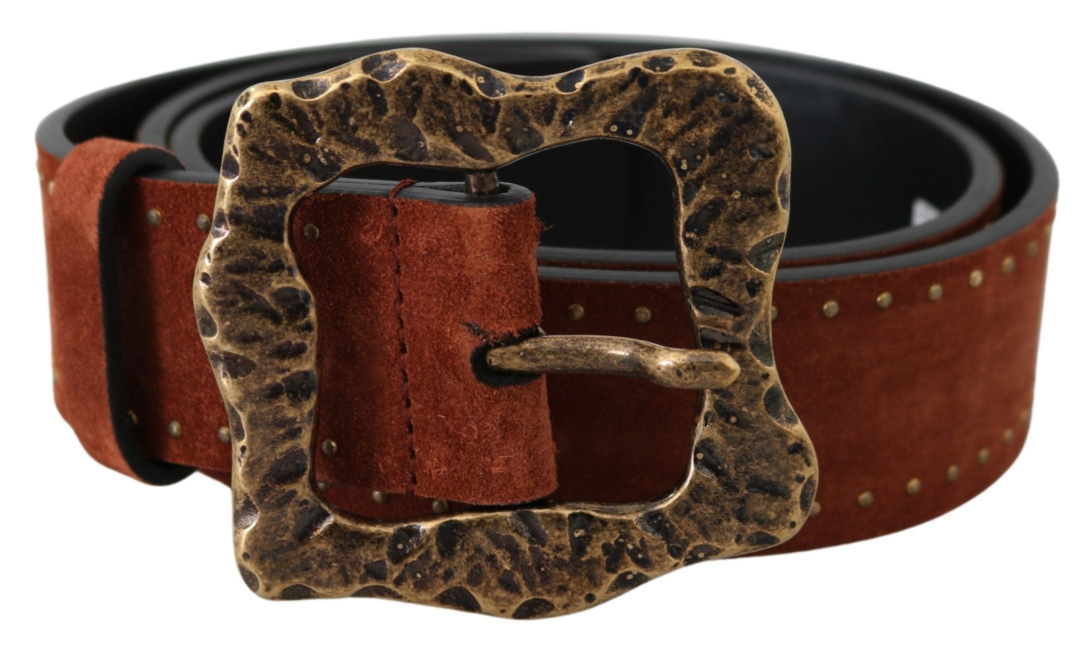 Bruine suède leren barokke riem met studs
