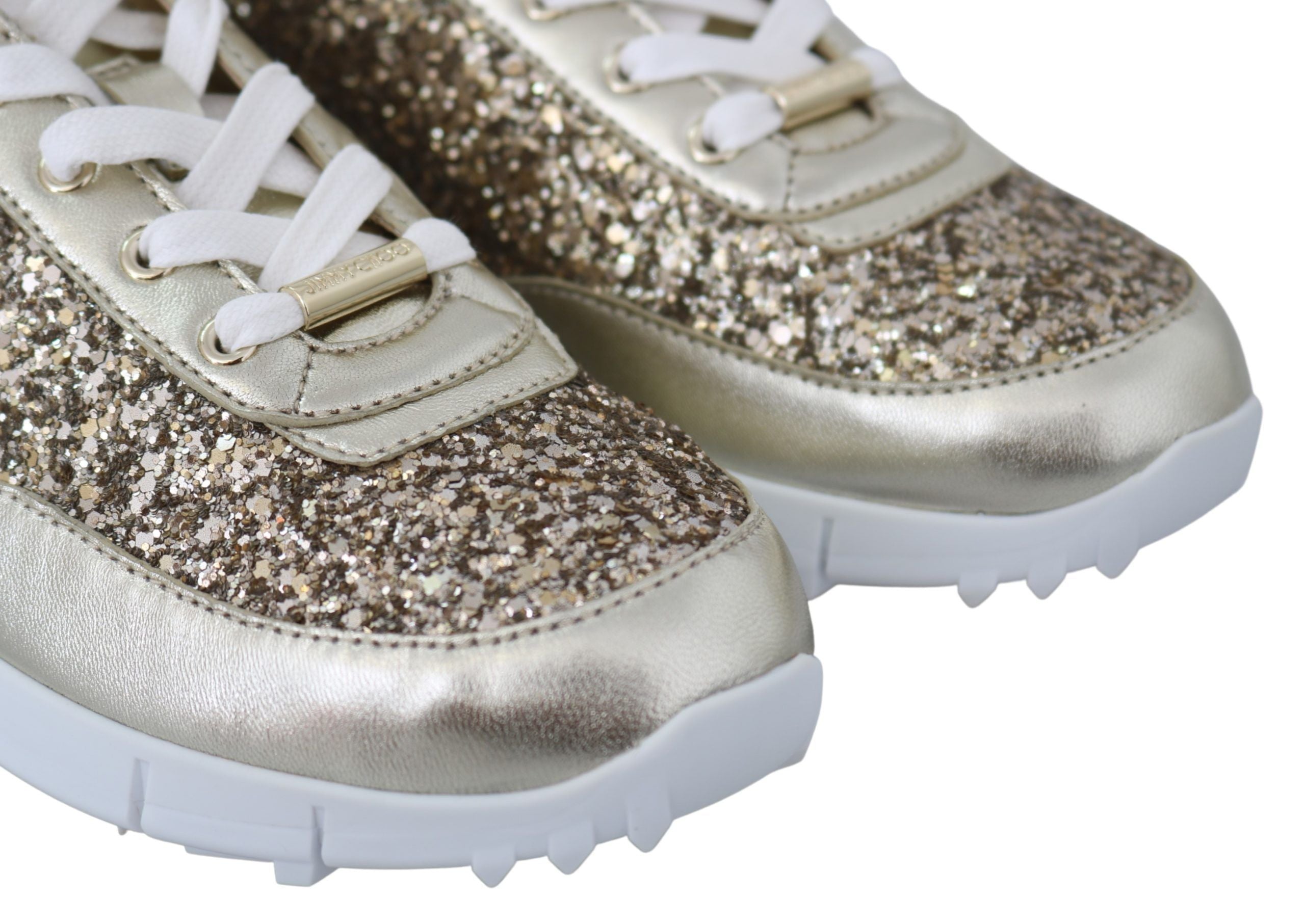 Antieke gouden glitter leren sneakers