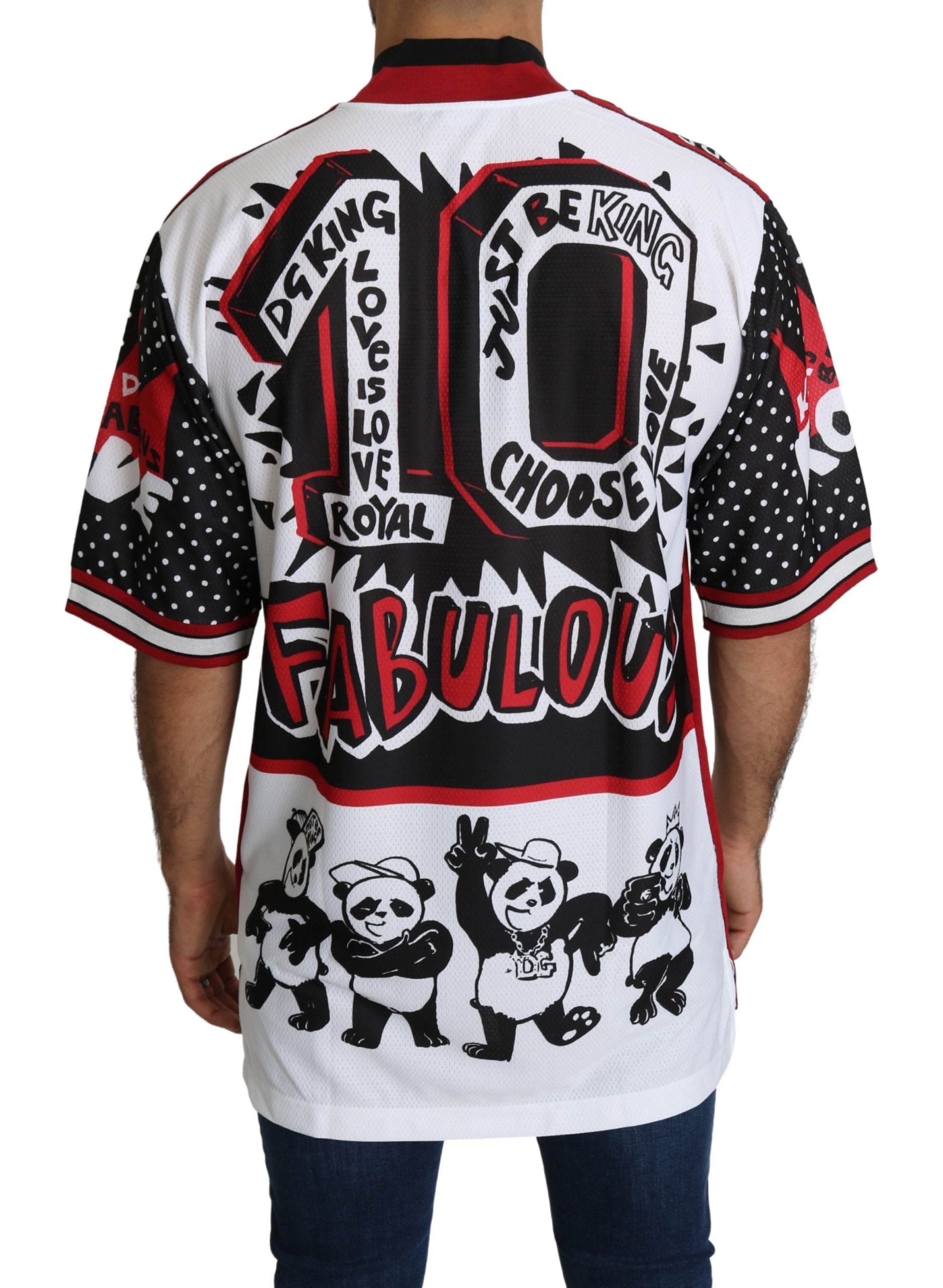 Wit King Panda Top Polyester Heren T-shirt