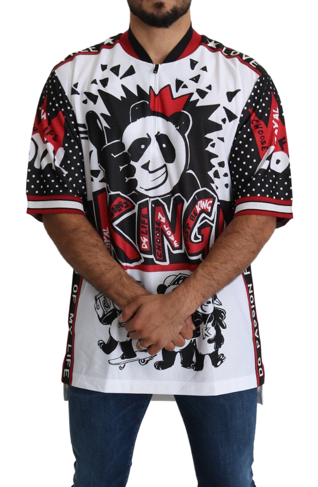 Wit King Panda Top Polyester Heren T-shirt