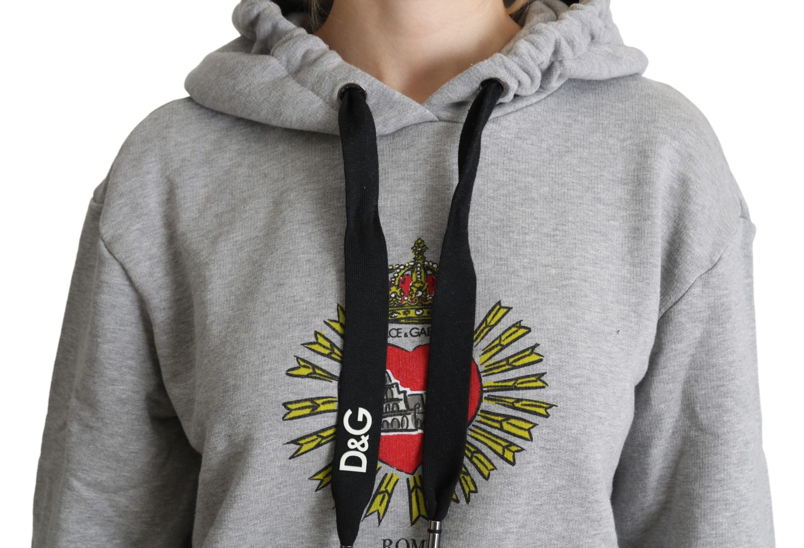 Grijze bedrukte hoodie met exclusieve logoprint