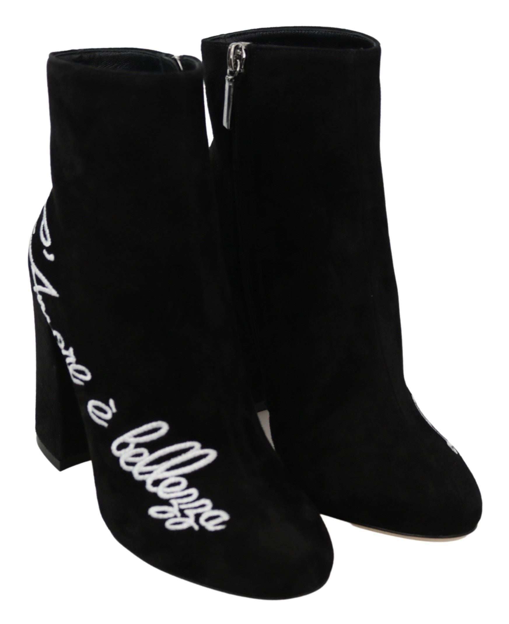 Zwarte suède L'Amore E'Bellezza laarzen schoenen