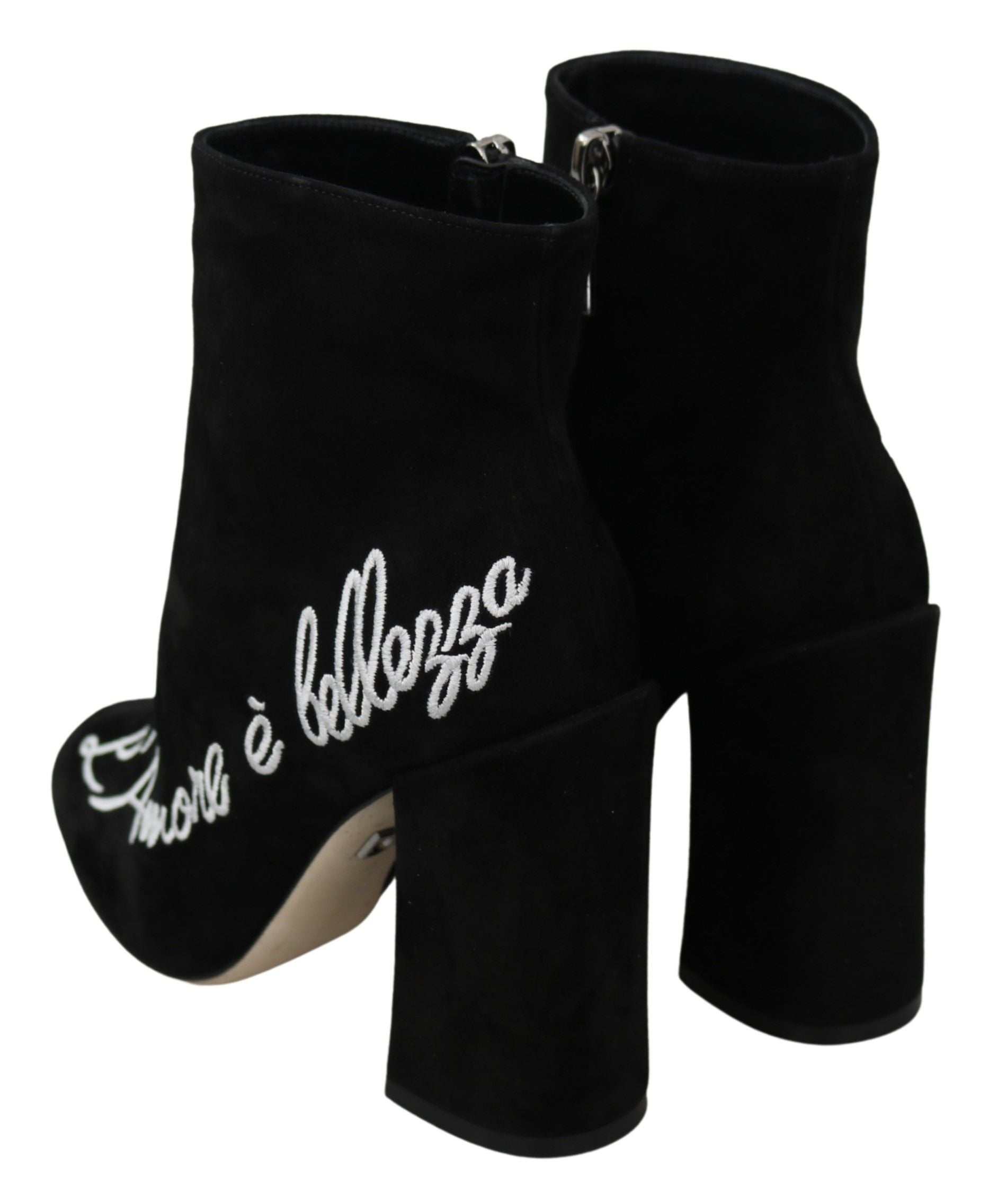 Zwarte suède L'Amore E'Bellezza laarzen schoenen