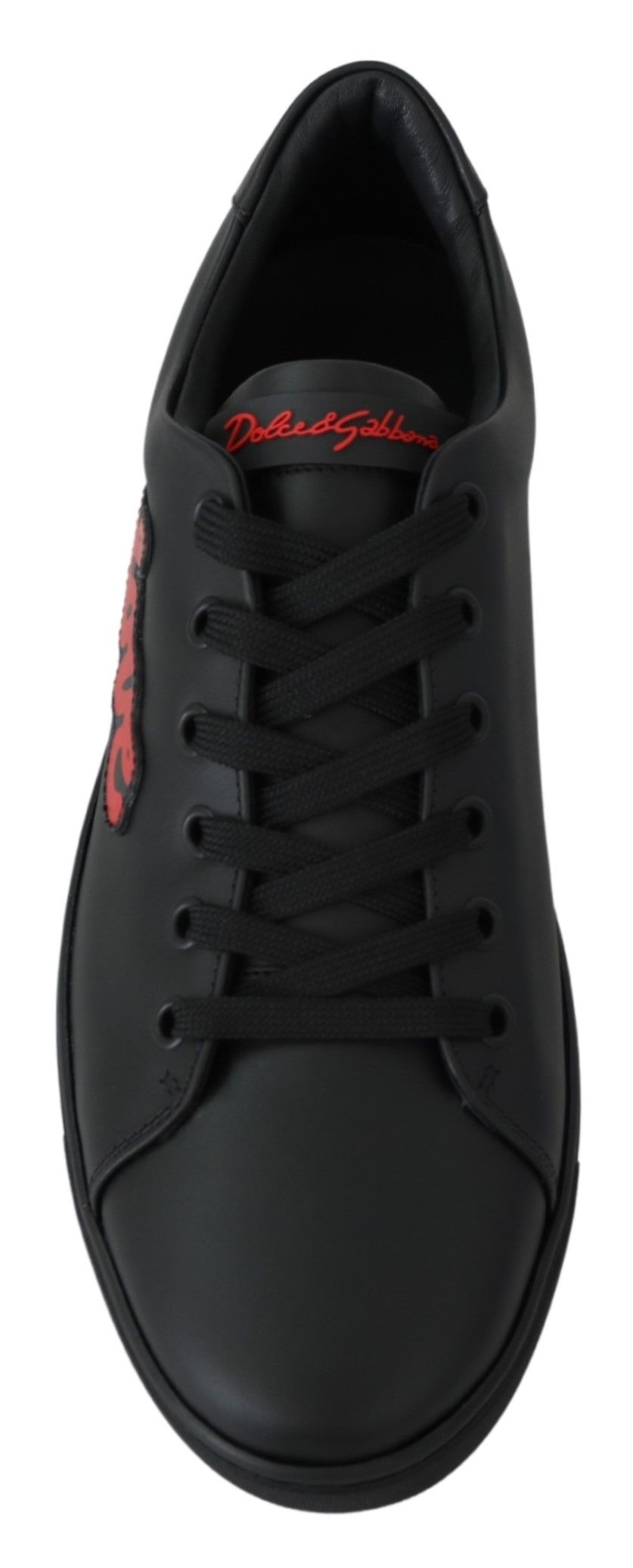 Zwarte leren Love Heart sneakers voor dames