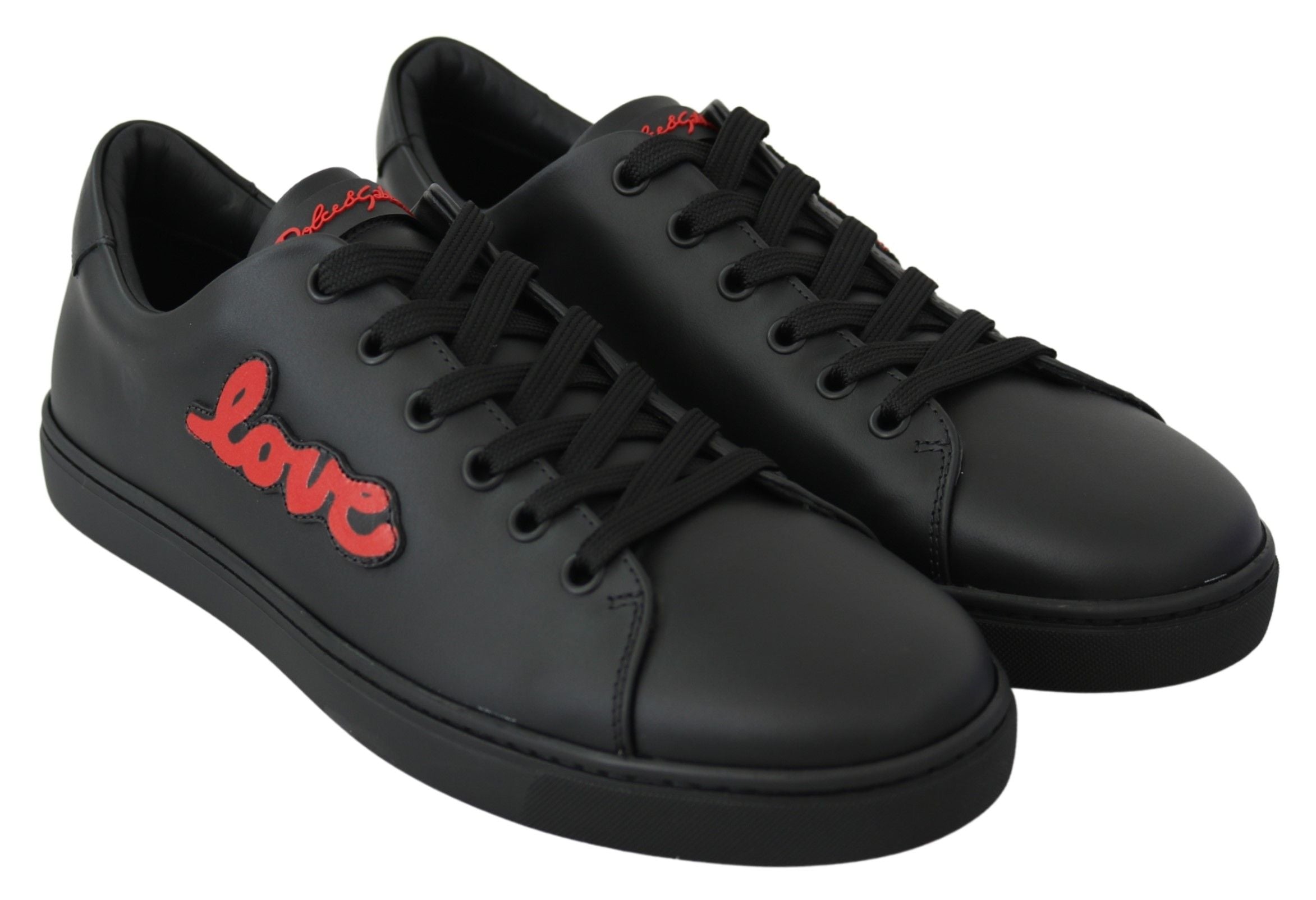 Zwarte leren Love Heart sneakers voor dames