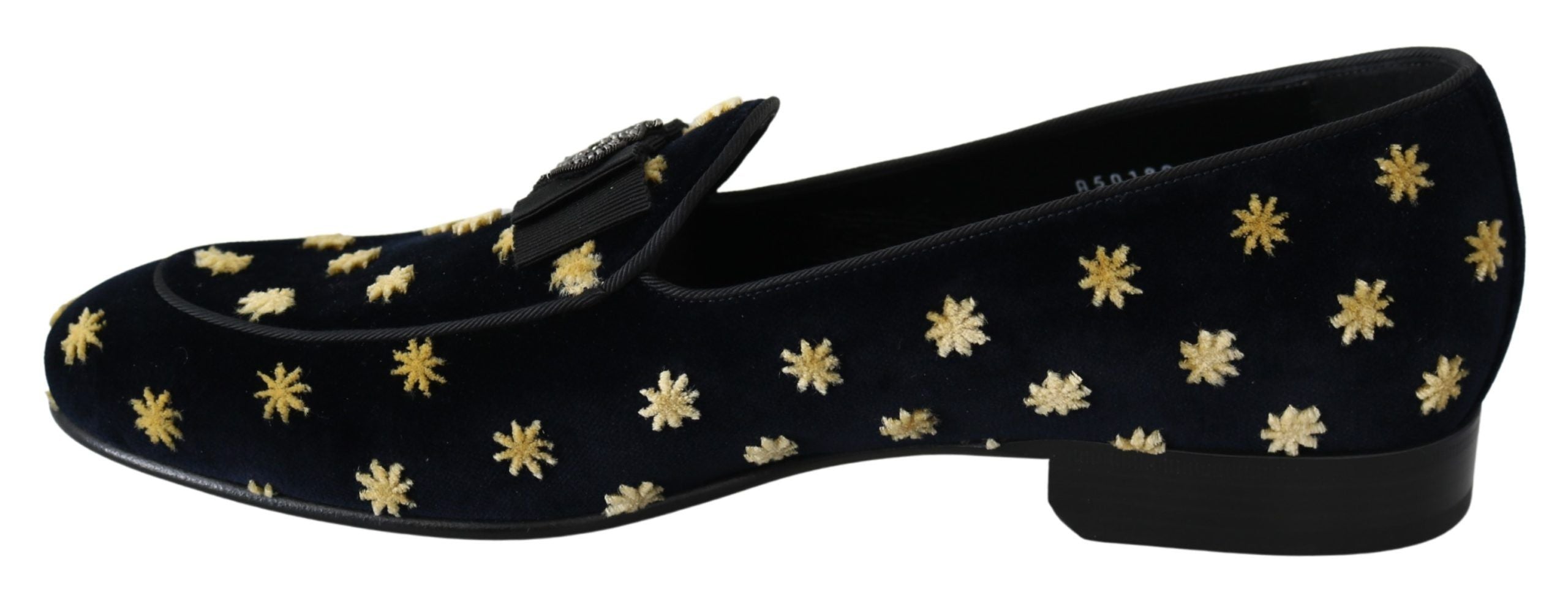 Blauwe fluwelen kroonpantoffels loafers schoenen